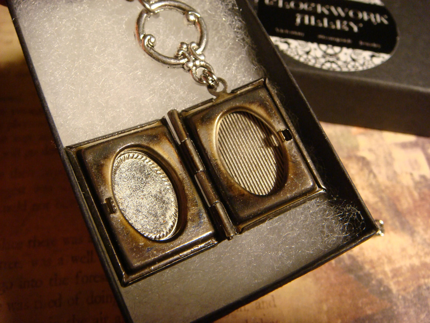 Fairy on Moon Book Locket Necklace