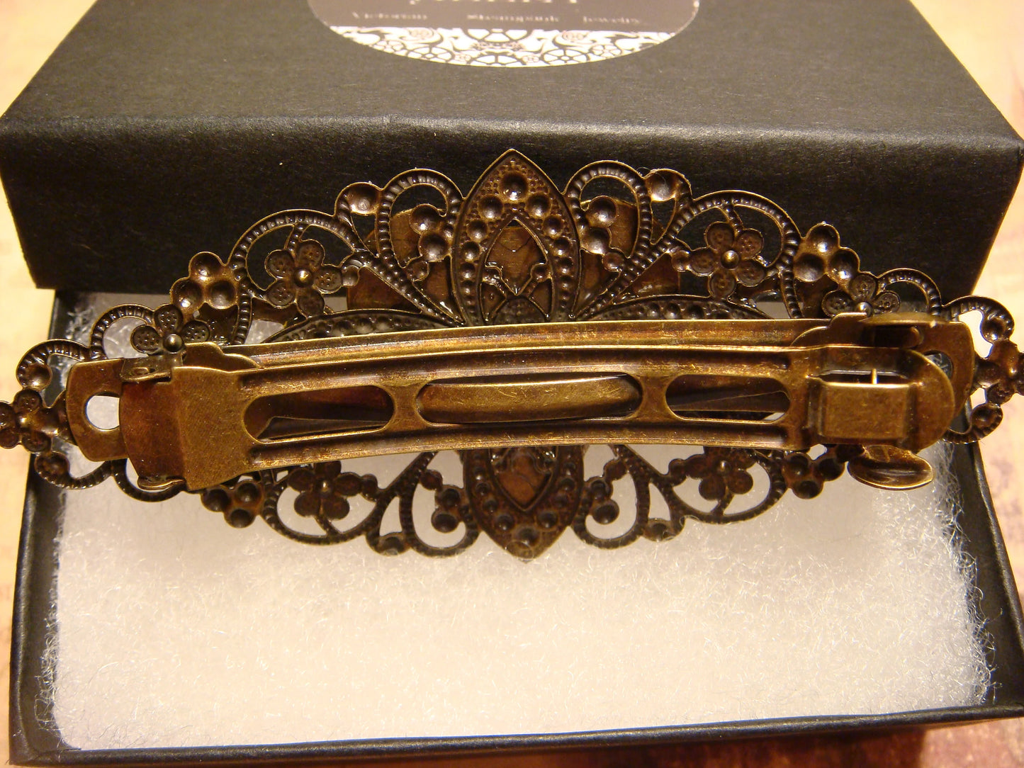 Steampunk Heart with Gears Barrette - Large