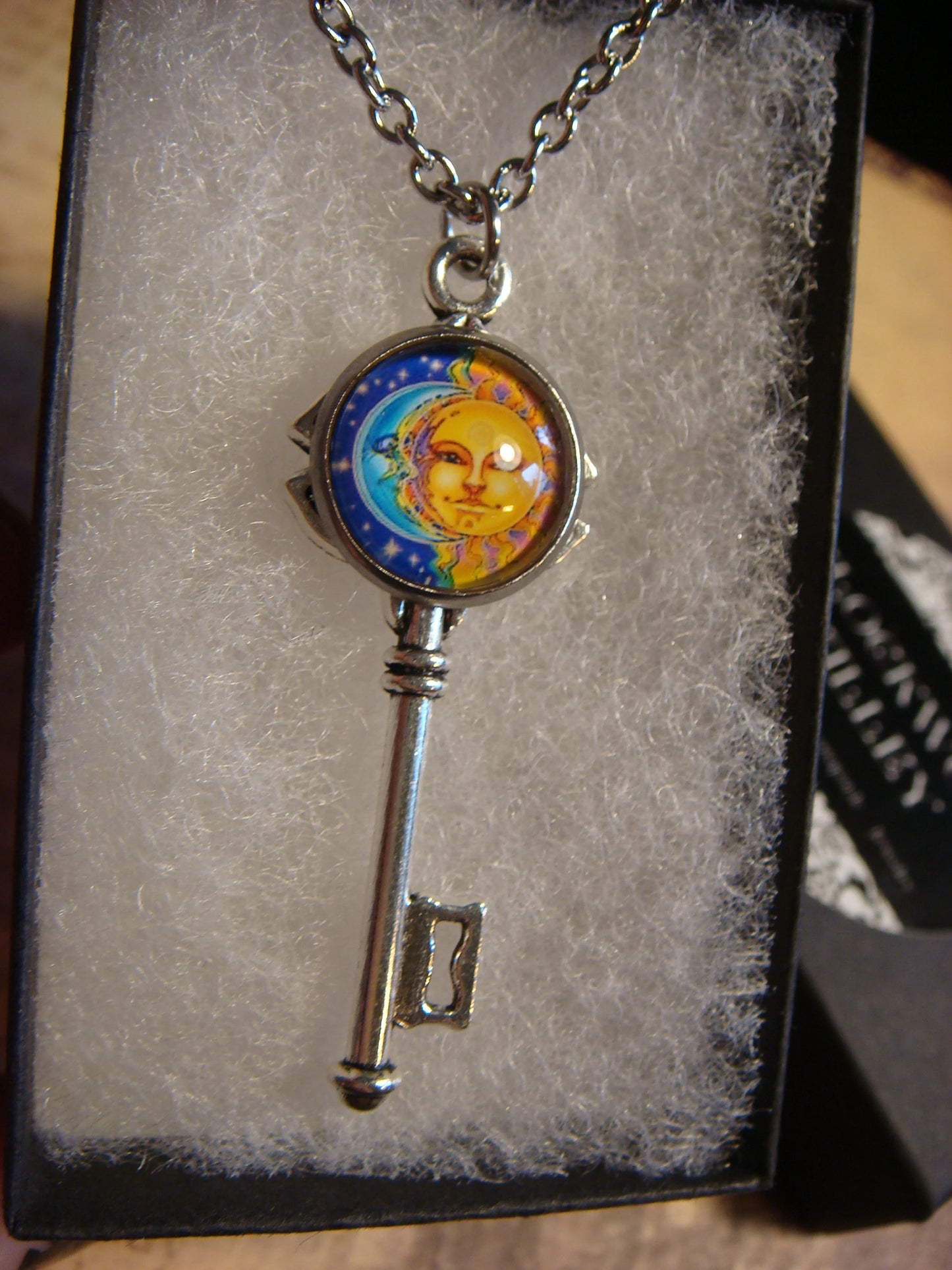 Moon and Sun Image Key Necklace