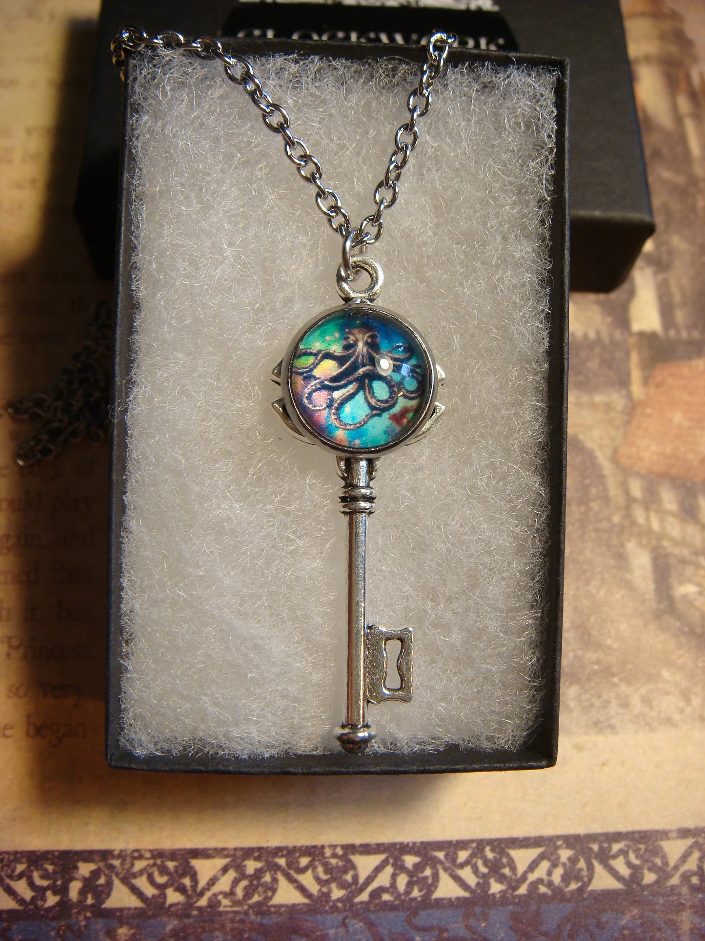 Octopus Galaxy Image Key Necklace