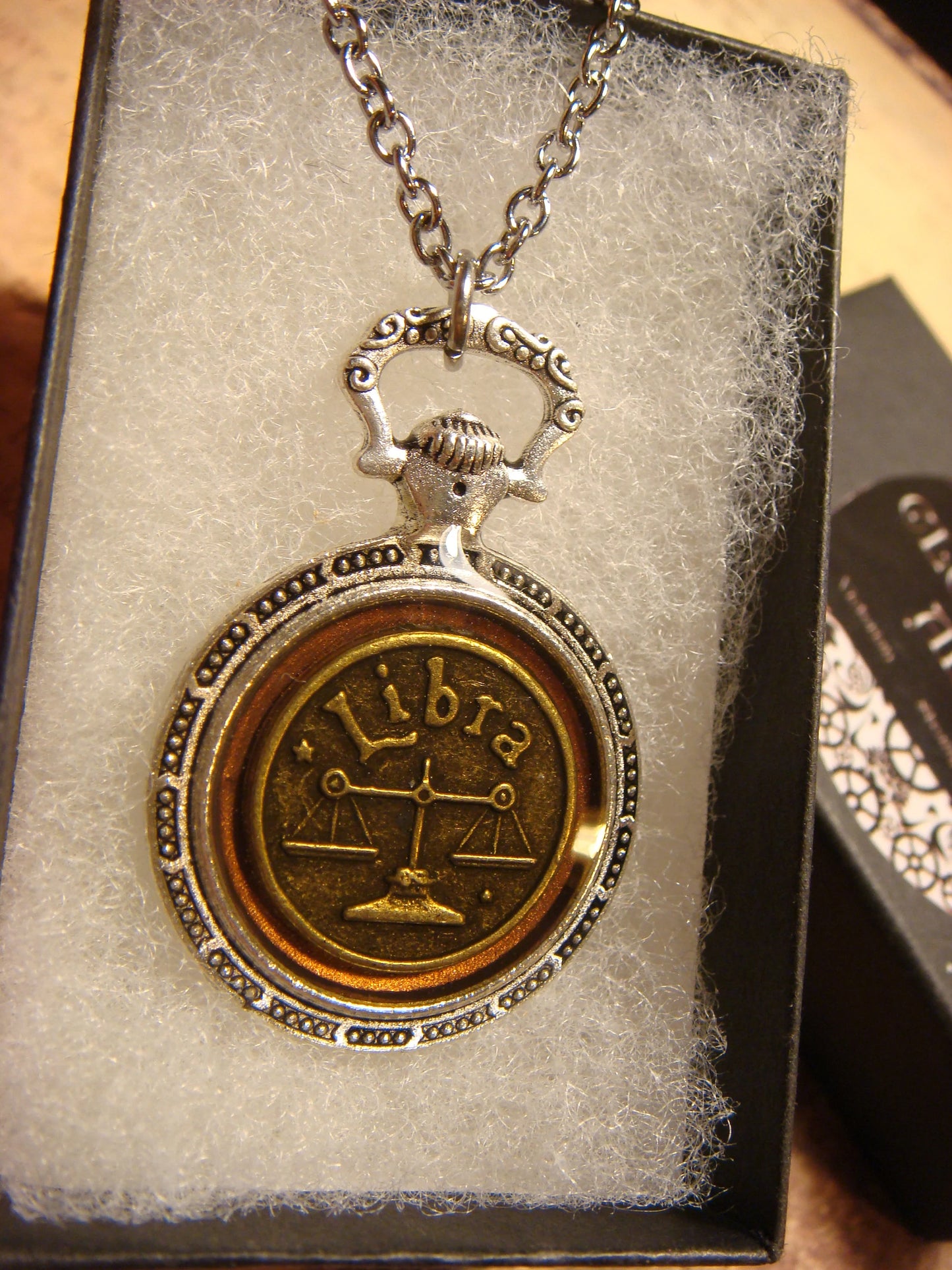 Zodiac Libra Pocket Watch Pendant Necklace