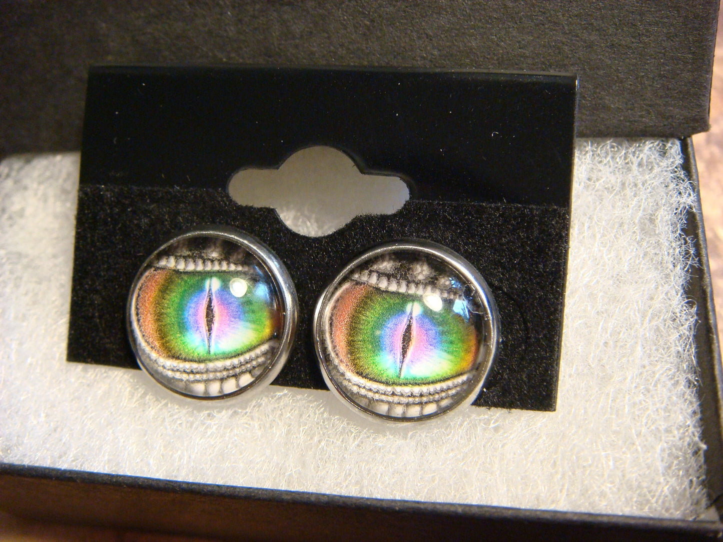Dragon Eye Image Stainless Steel Stud Earrings
