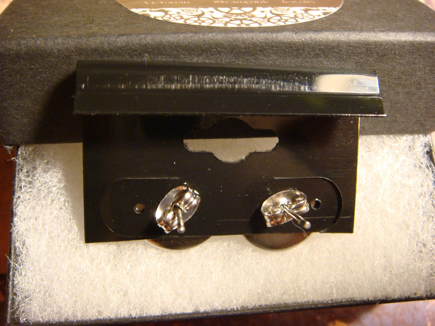 Butterfly Clock Image Stainless Steel Stud Earrings