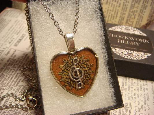 Treble Clef Heart Necklace