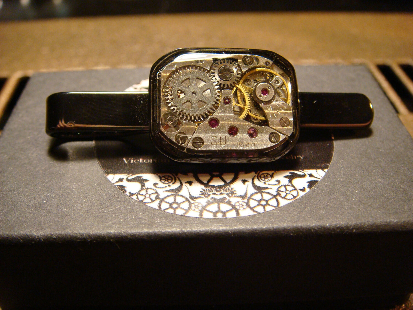 Steampunk Watch Movement Tie Clip in Gun Metal