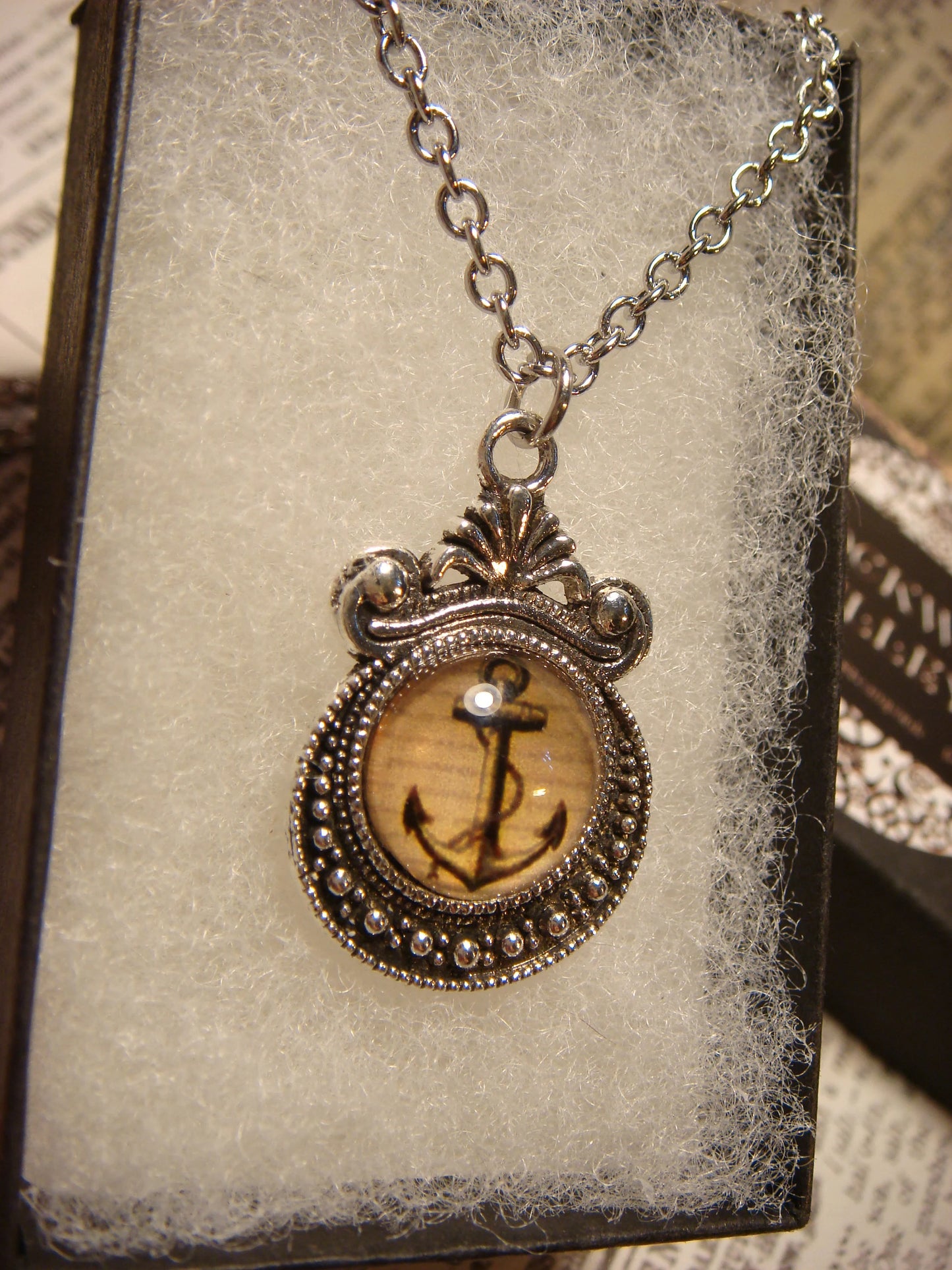 Anchor Image Small Ornate Necklace