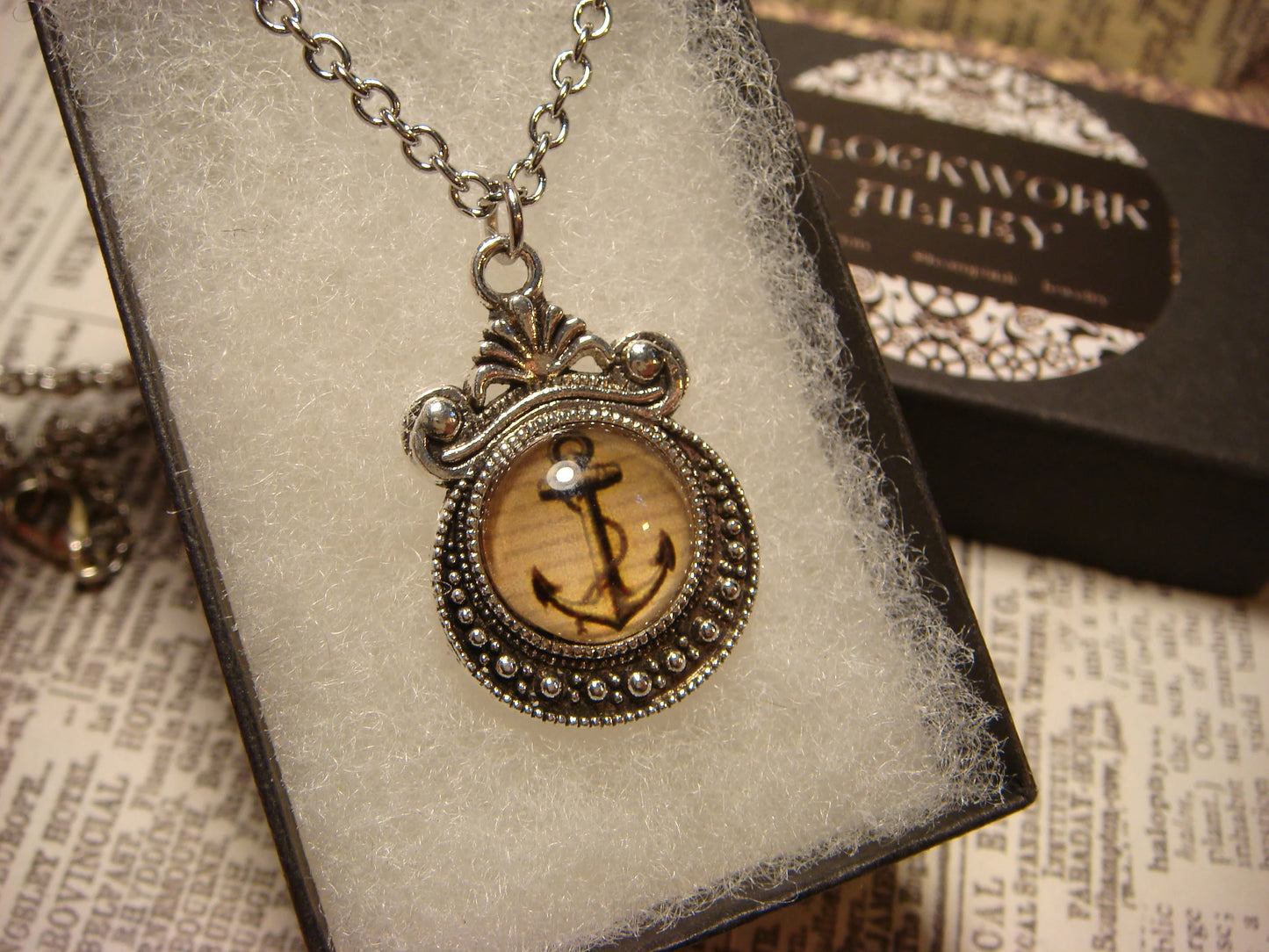 Anchor Image Small Ornate Necklace