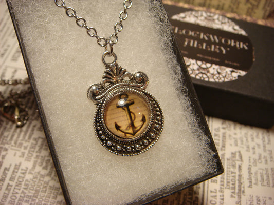 Anchor Image Small Ornate Necklace