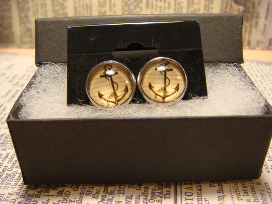 Anchor Image Stainless Steel Stud Earrings