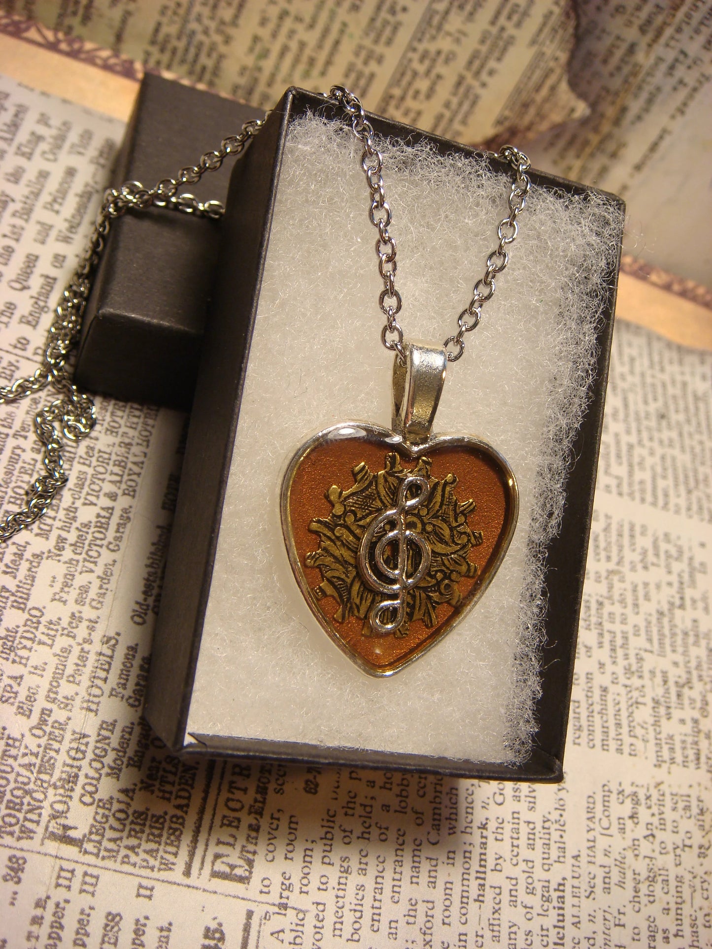 Treble Clef Heart Necklace
