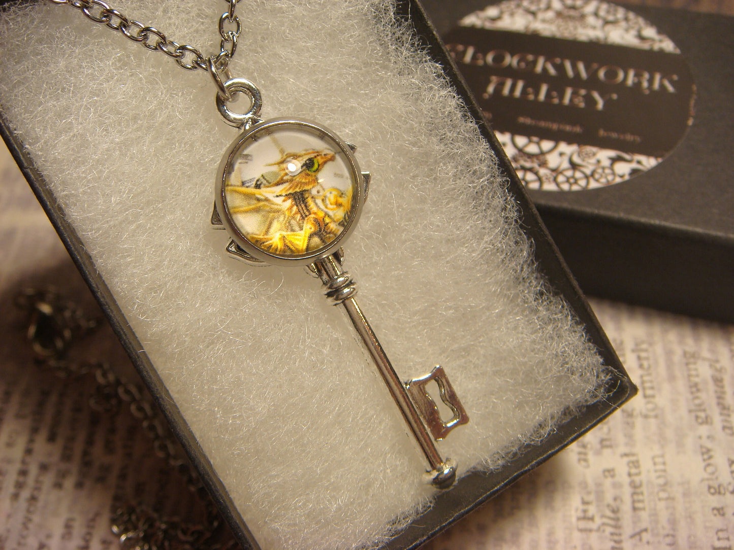 Steampunk Dragon Image Key Necklace