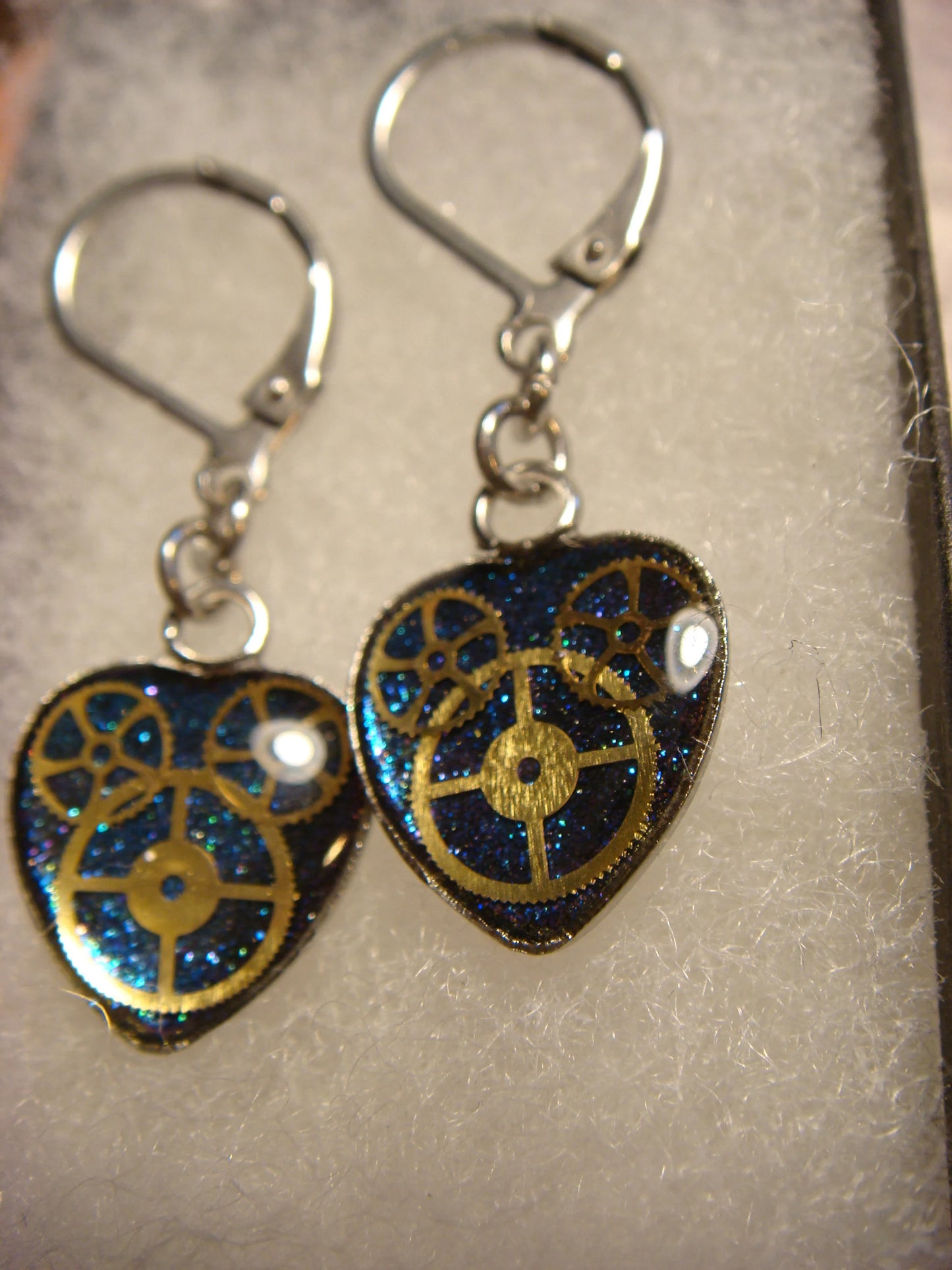 Heart Gears Dangle Earrings
