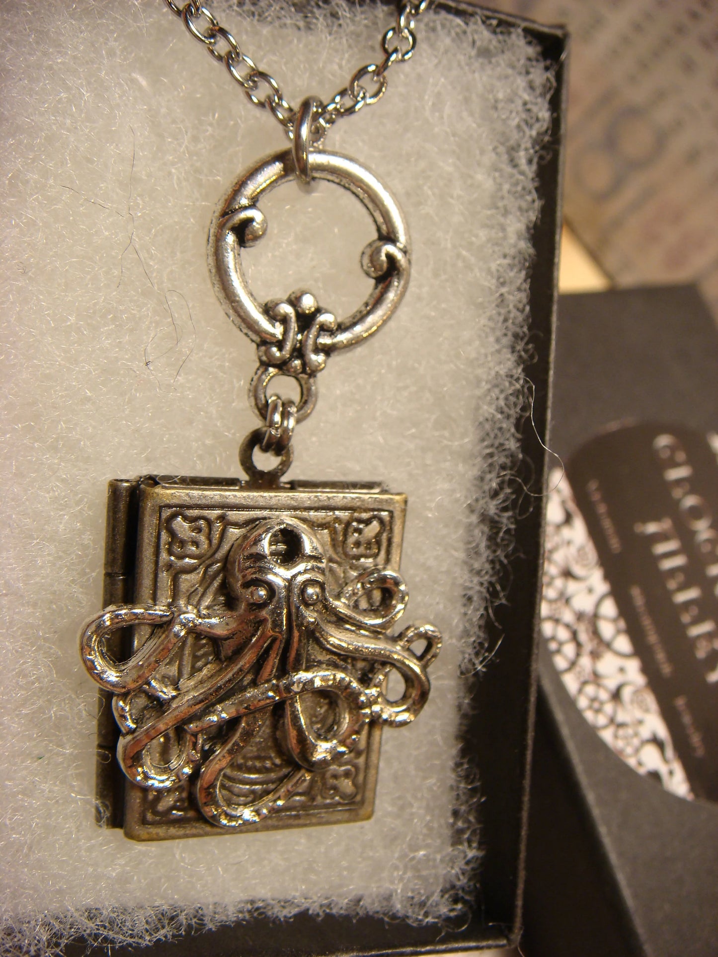 Octopus Book Locket Necklace