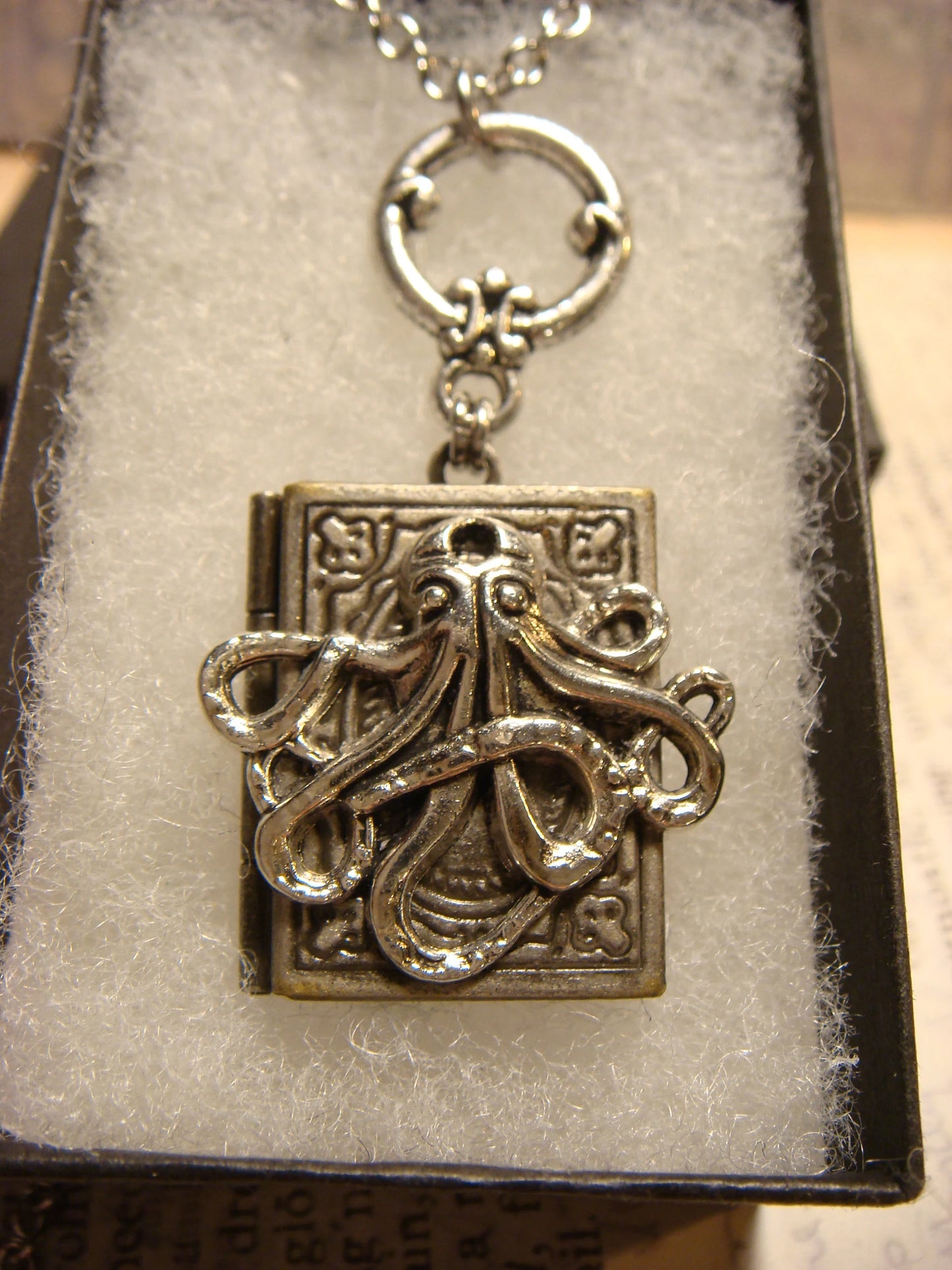 Octopus Book Locket Necklace