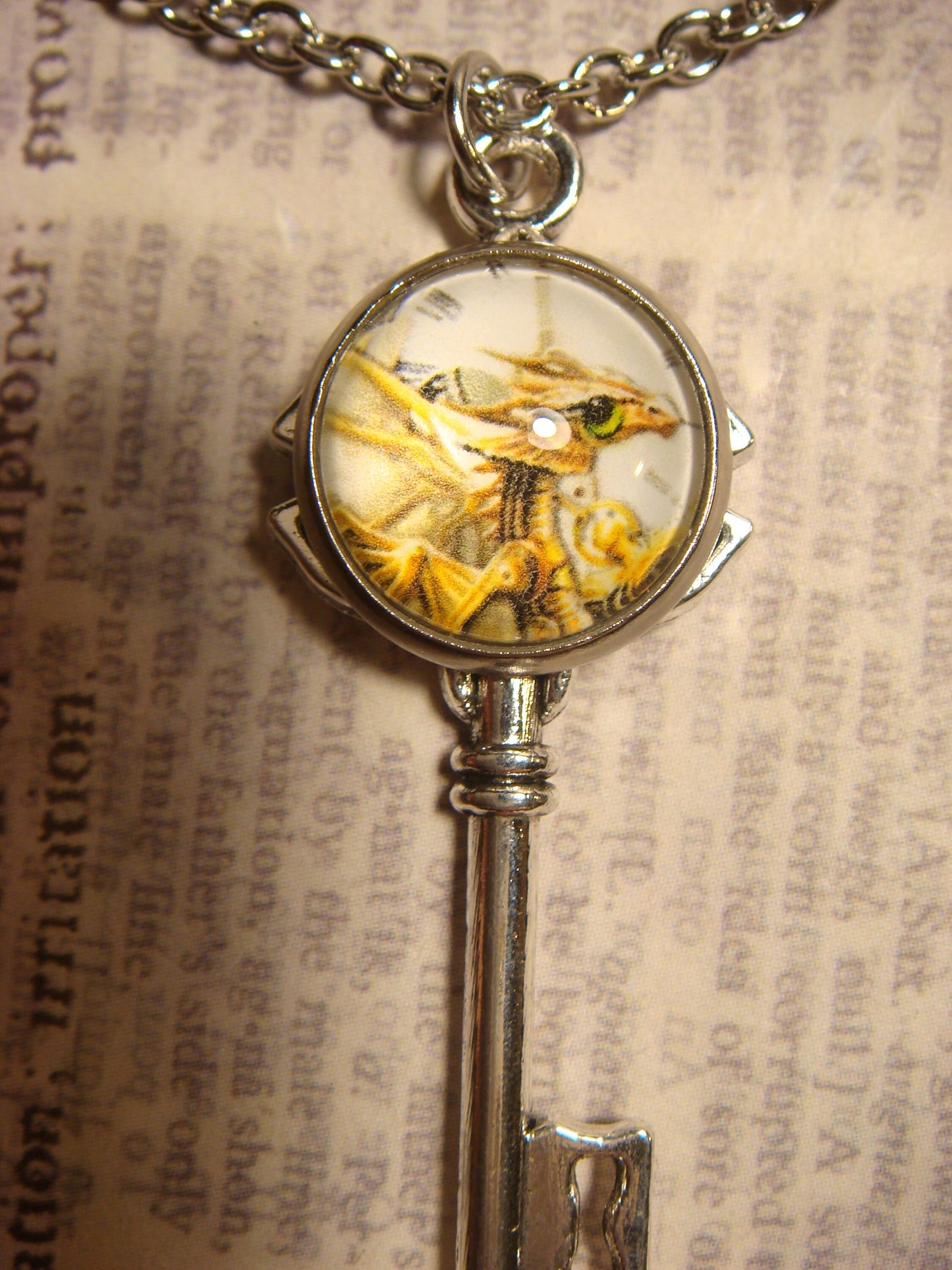 Steampunk Dragon Image Key Necklace