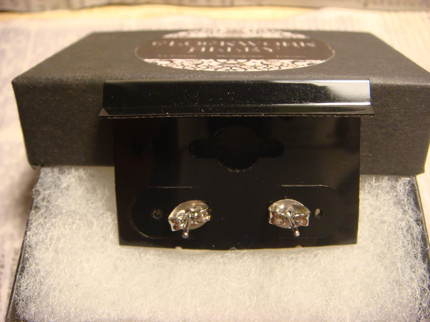 Floral Treble Clef Image Stainless Steel Stud Earrings