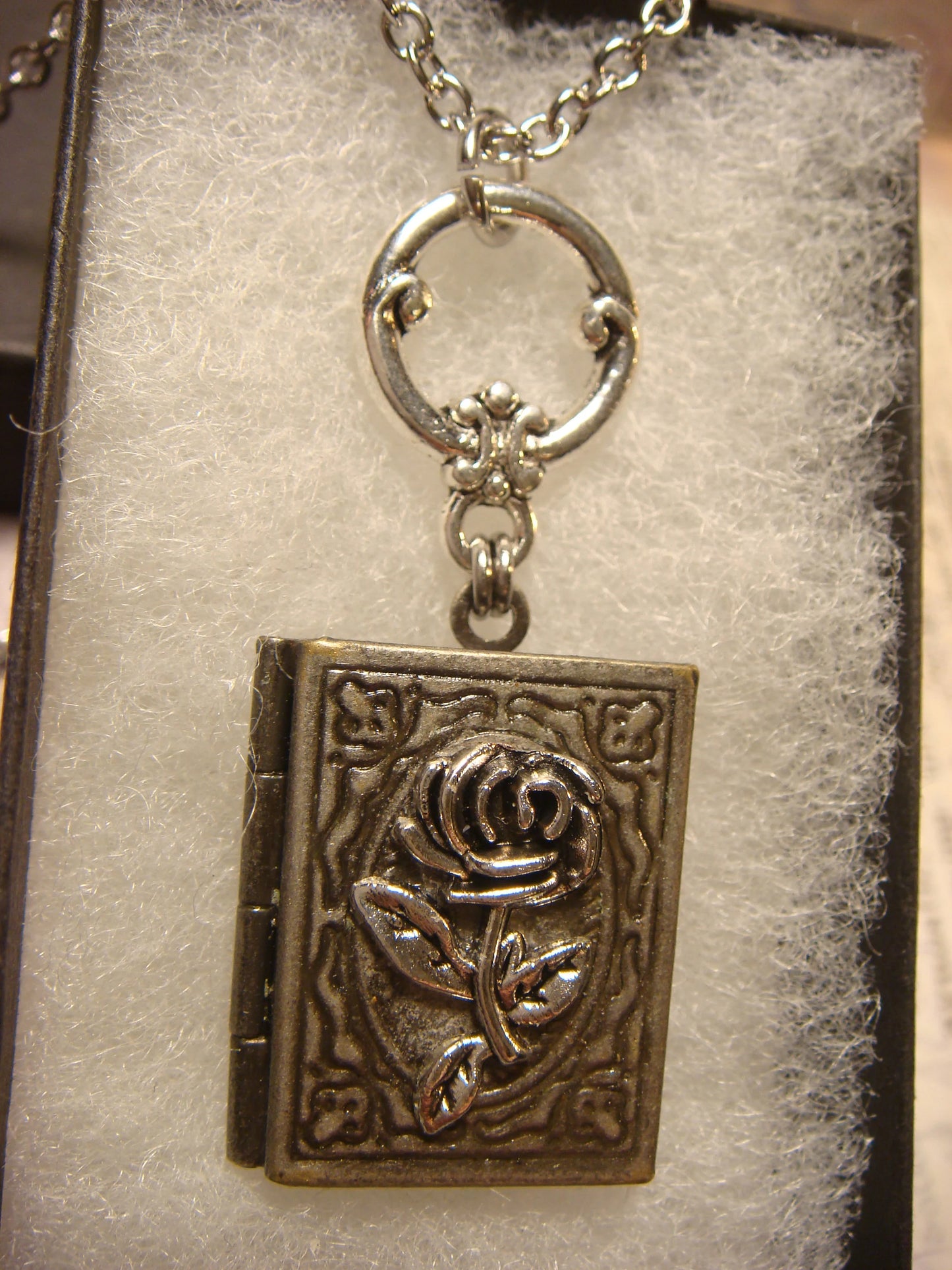 Rose Book Locket Necklace