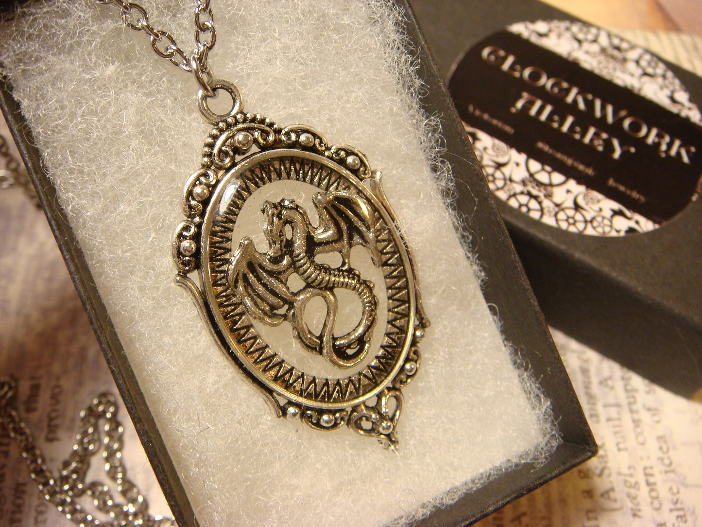 Dragon in See-thru Ornate Necklace