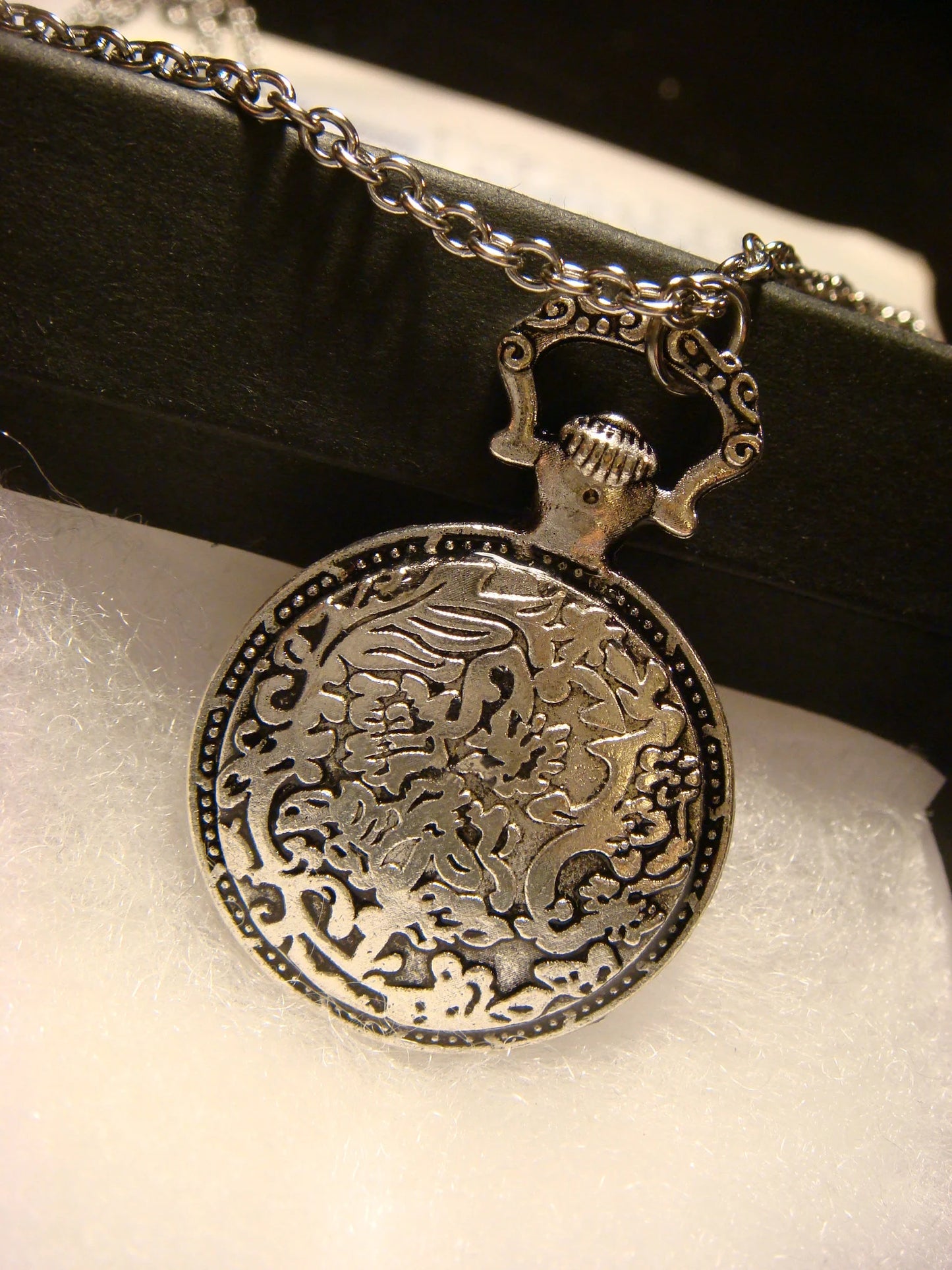 Hummingbird over Compass Pocket Watch Pendant Necklace