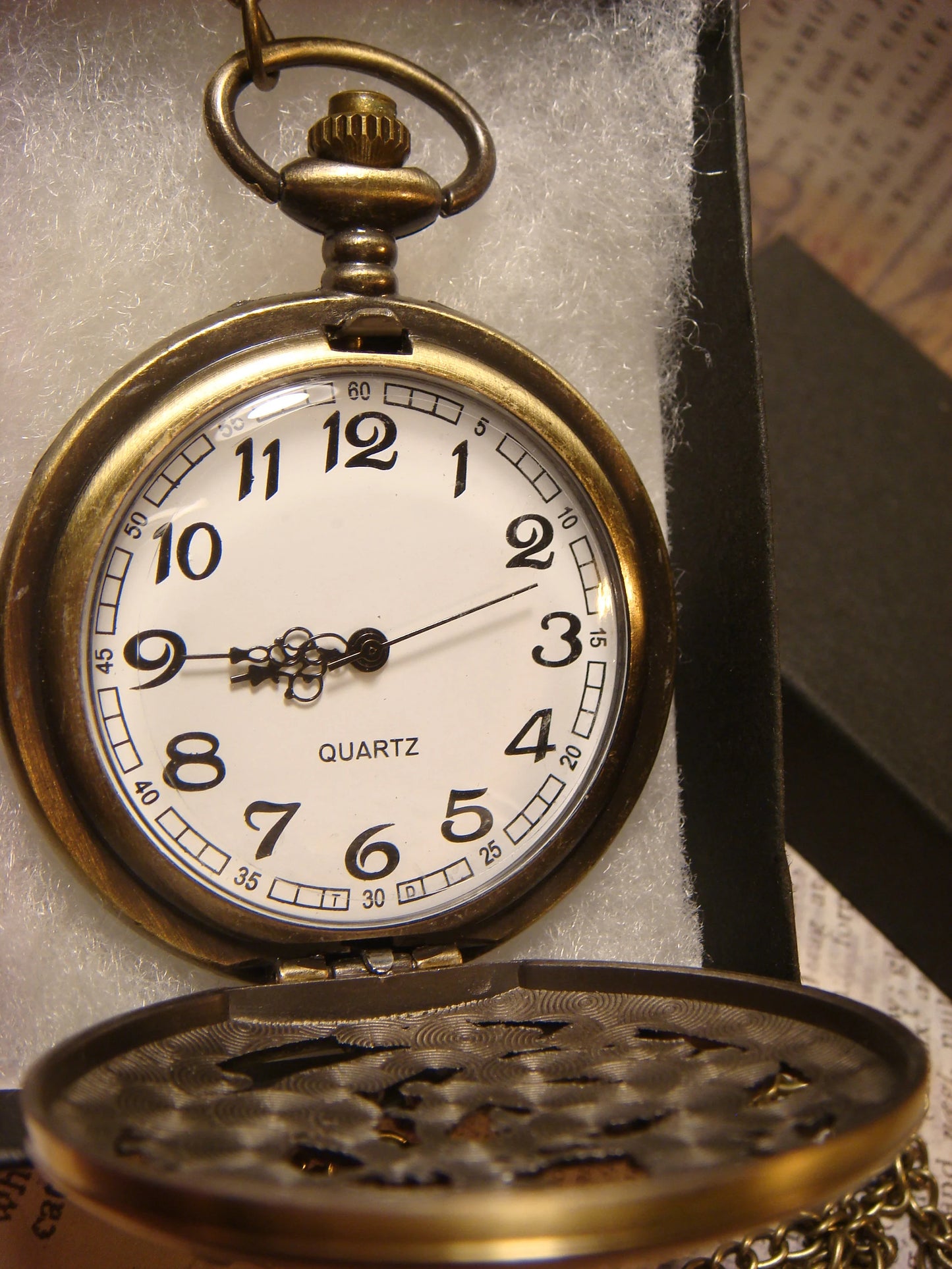 Working Phoenix & Dragon Pocket Watch Necklace in Antique Bronze