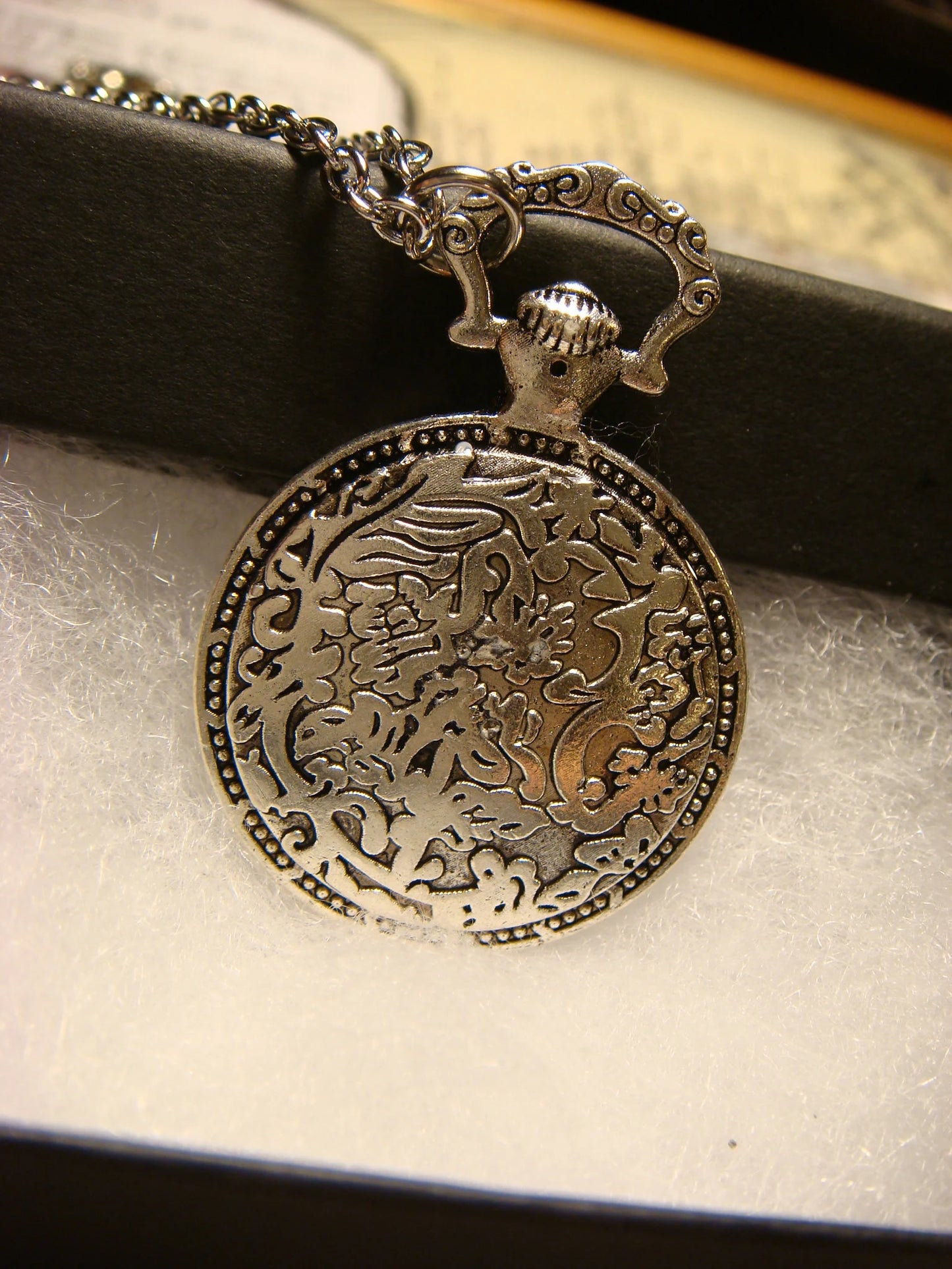Anchor over Victorian Clock Pocket Watch Pendant Necklace