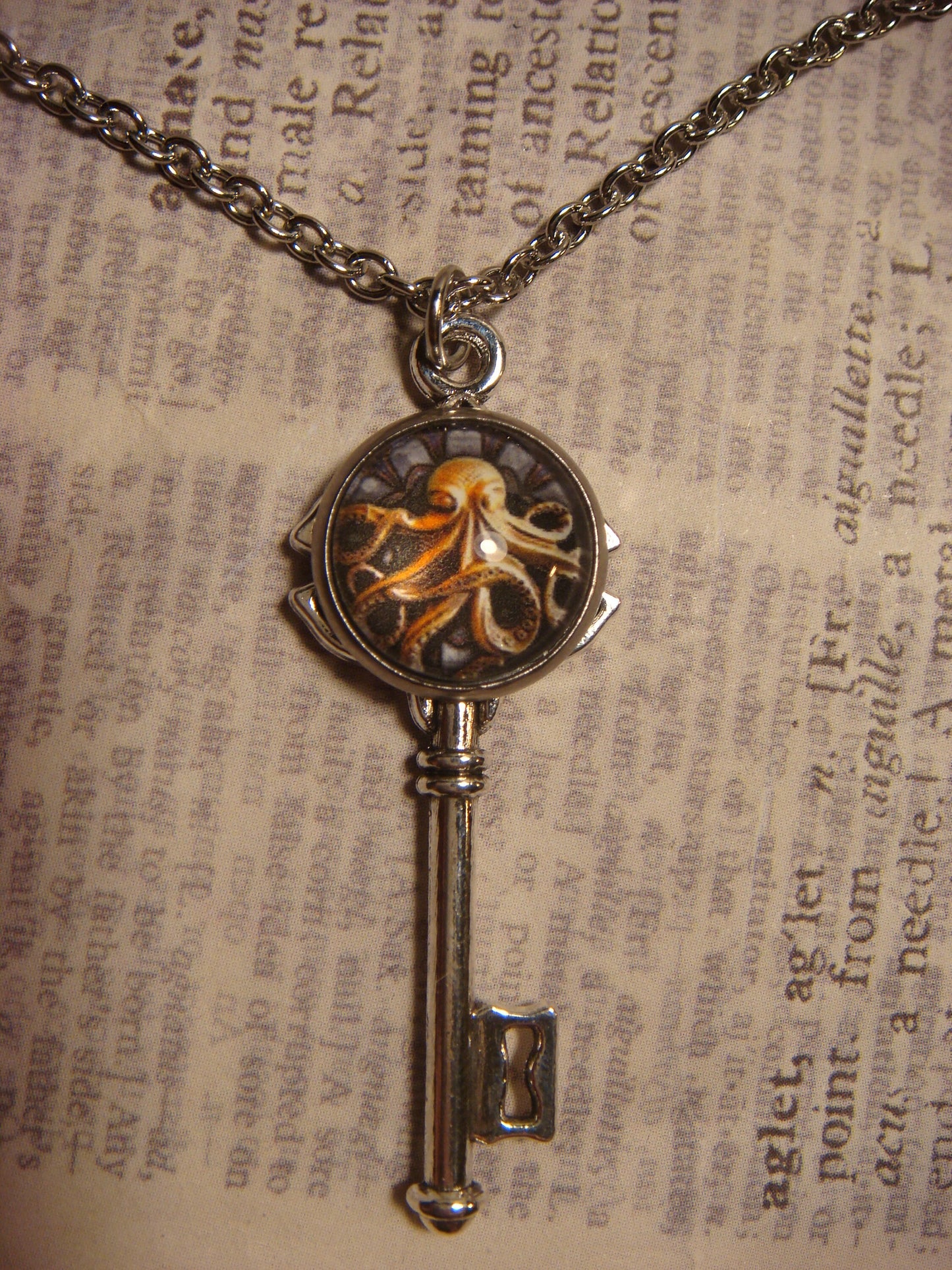 Octopus Image Key Necklace