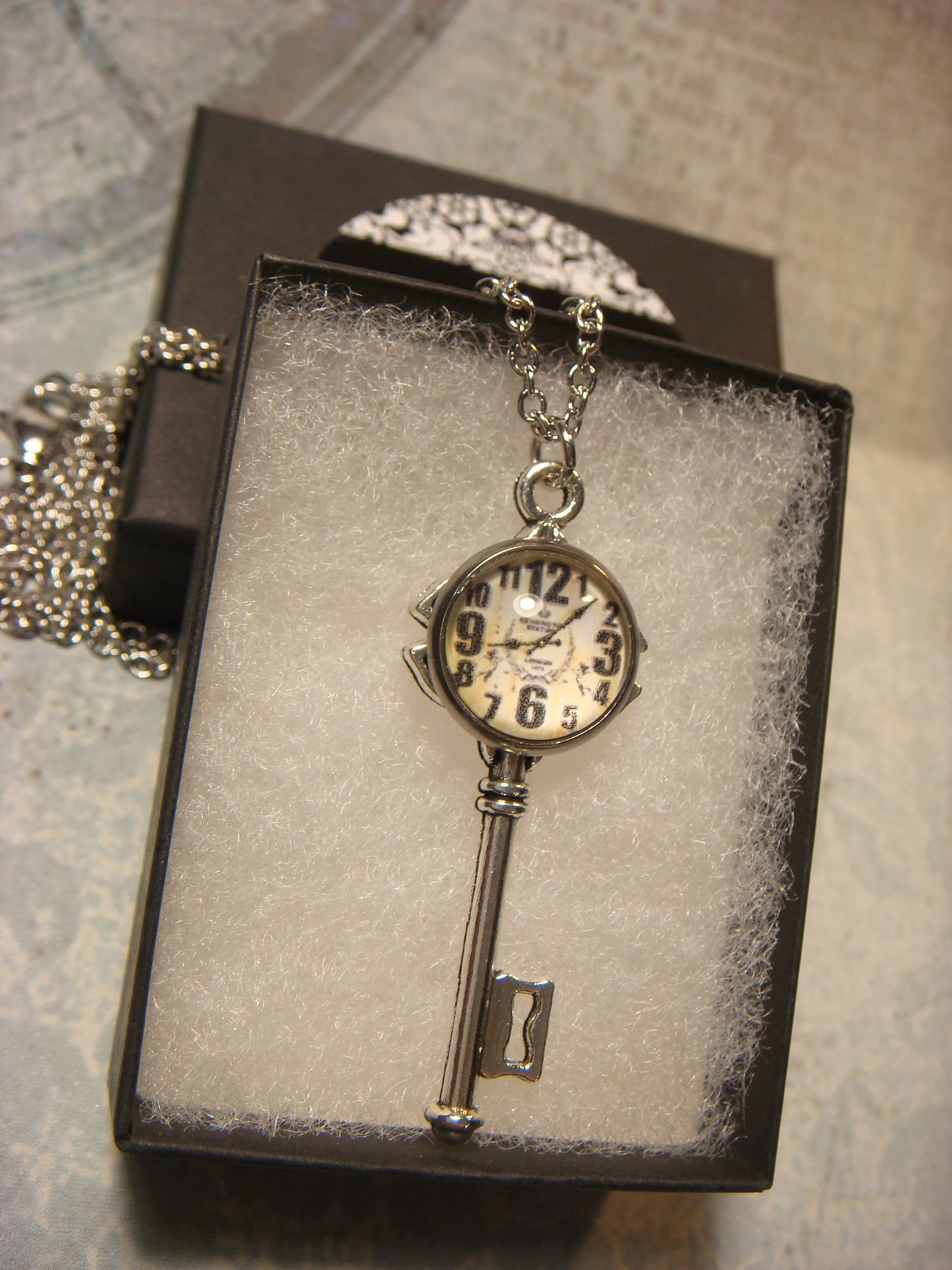 Clock Image Key Necklace