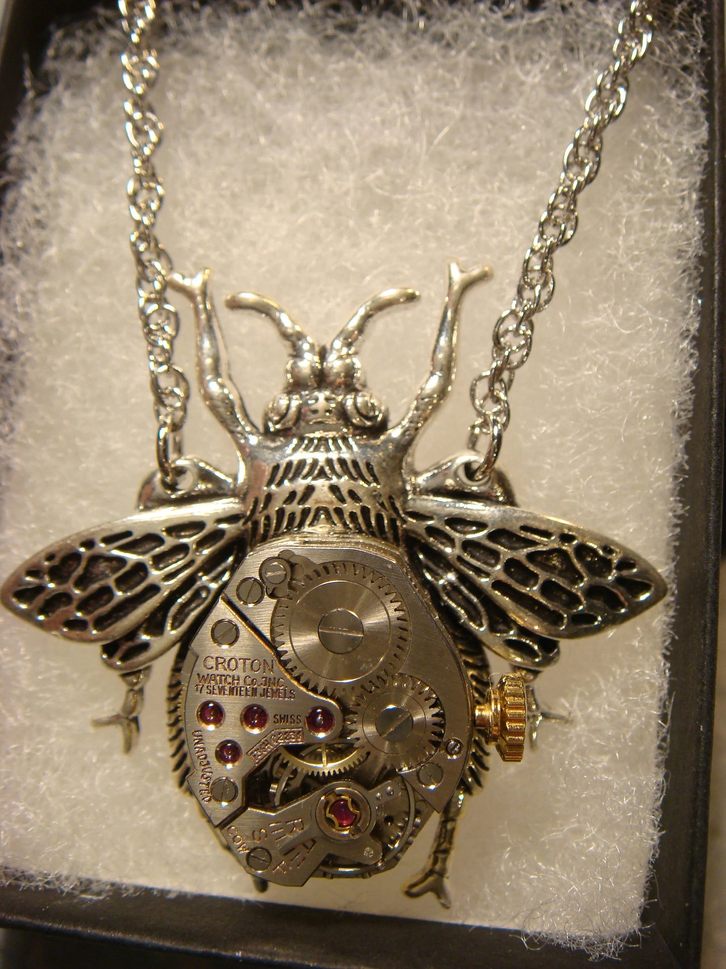 Steampunk Bee Watch Movement Necklace