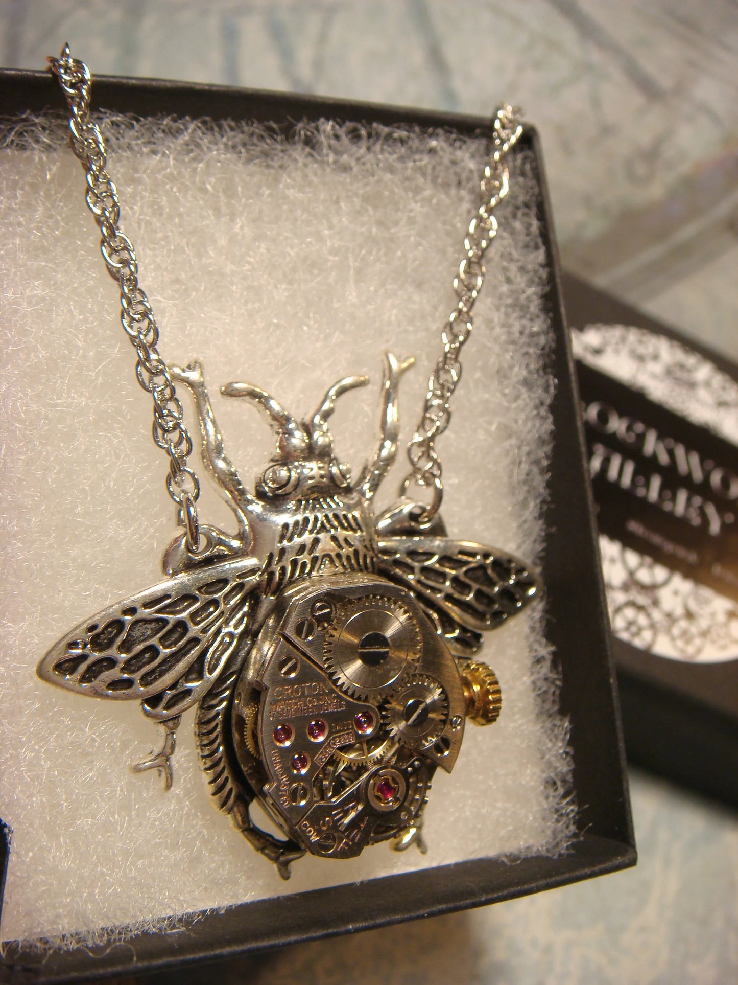 Steampunk Bee Watch Movement Necklace