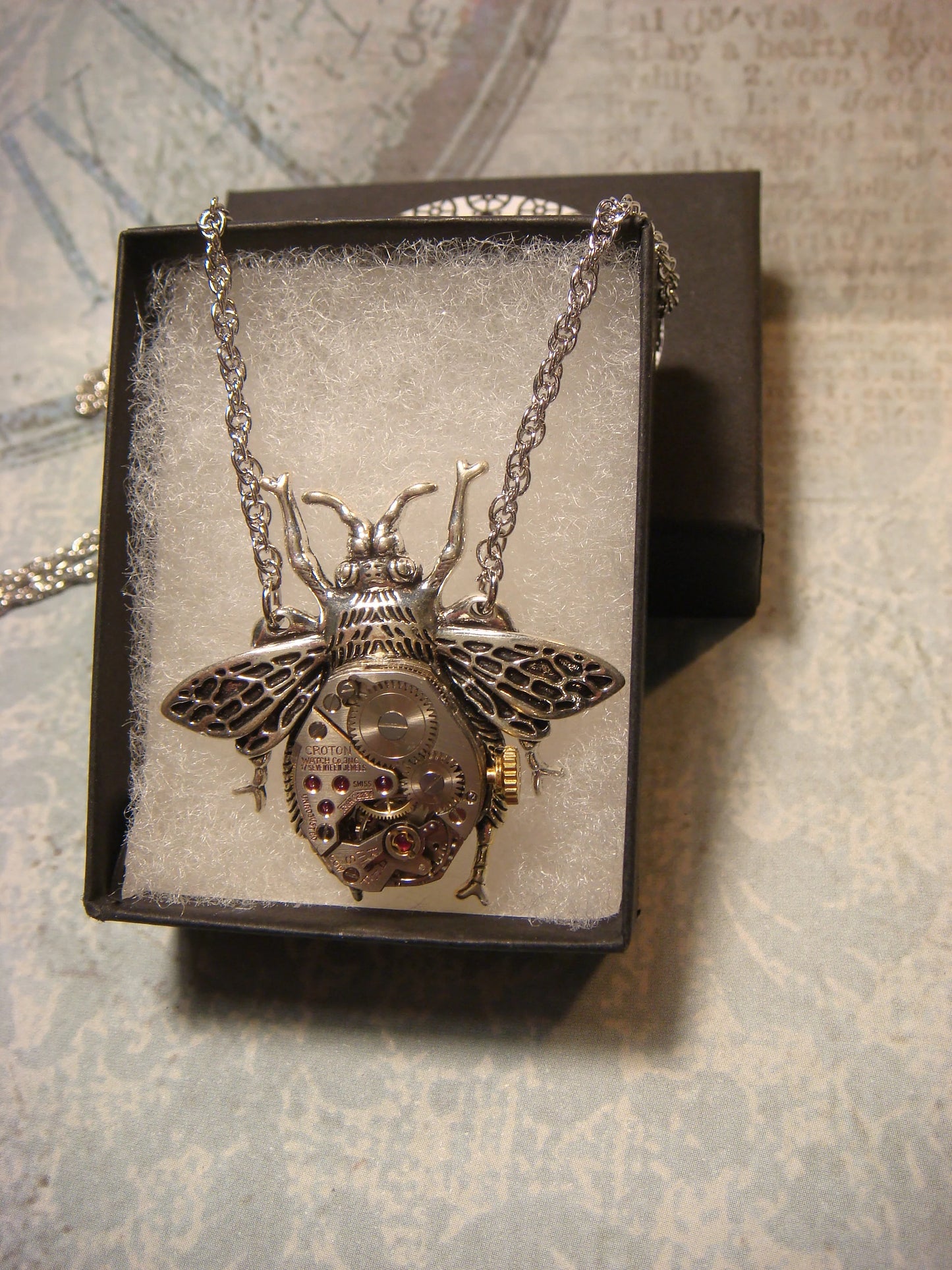 Steampunk Bee Watch Movement Necklace