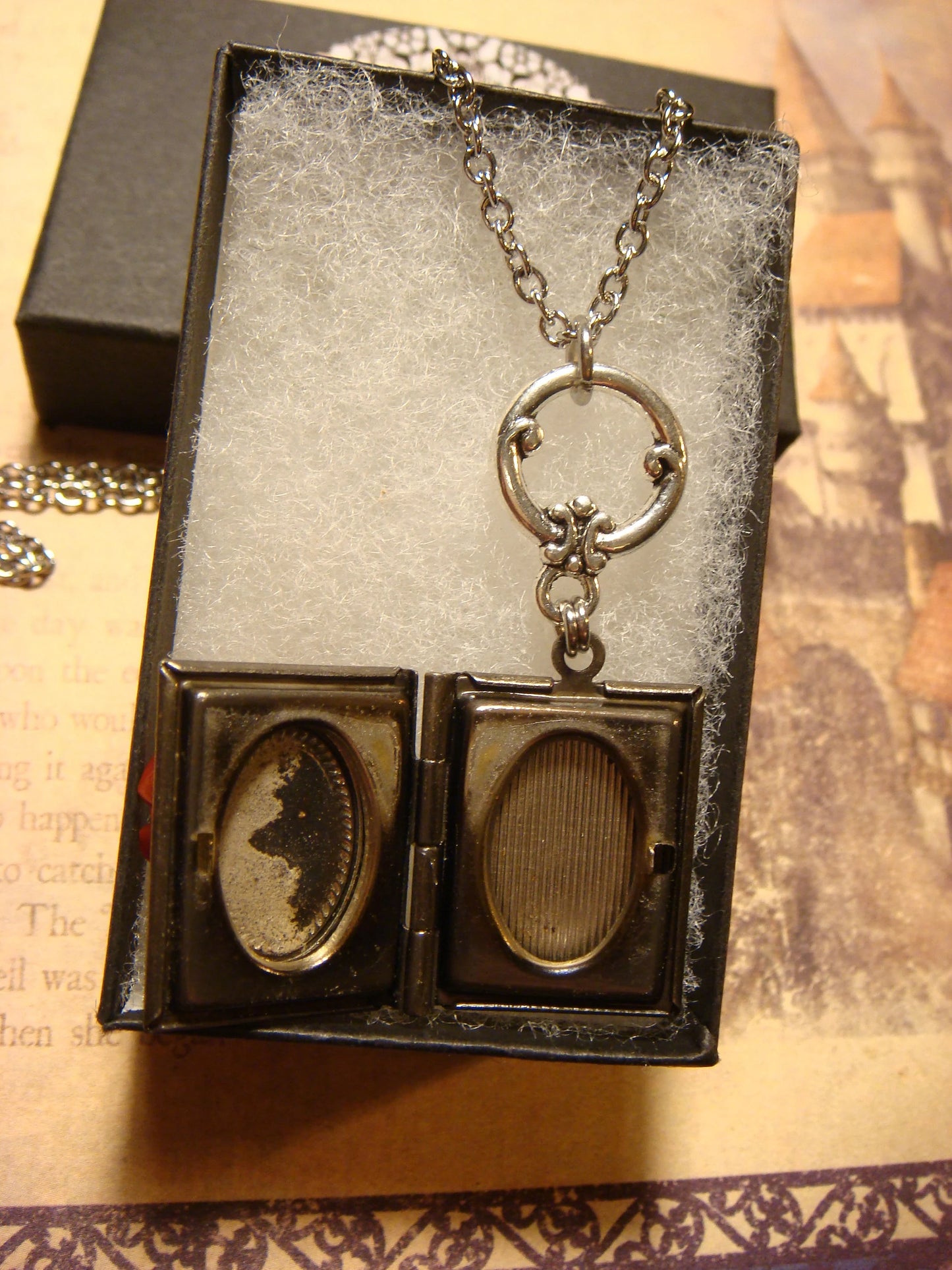 Red Rose Book Locket Necklace