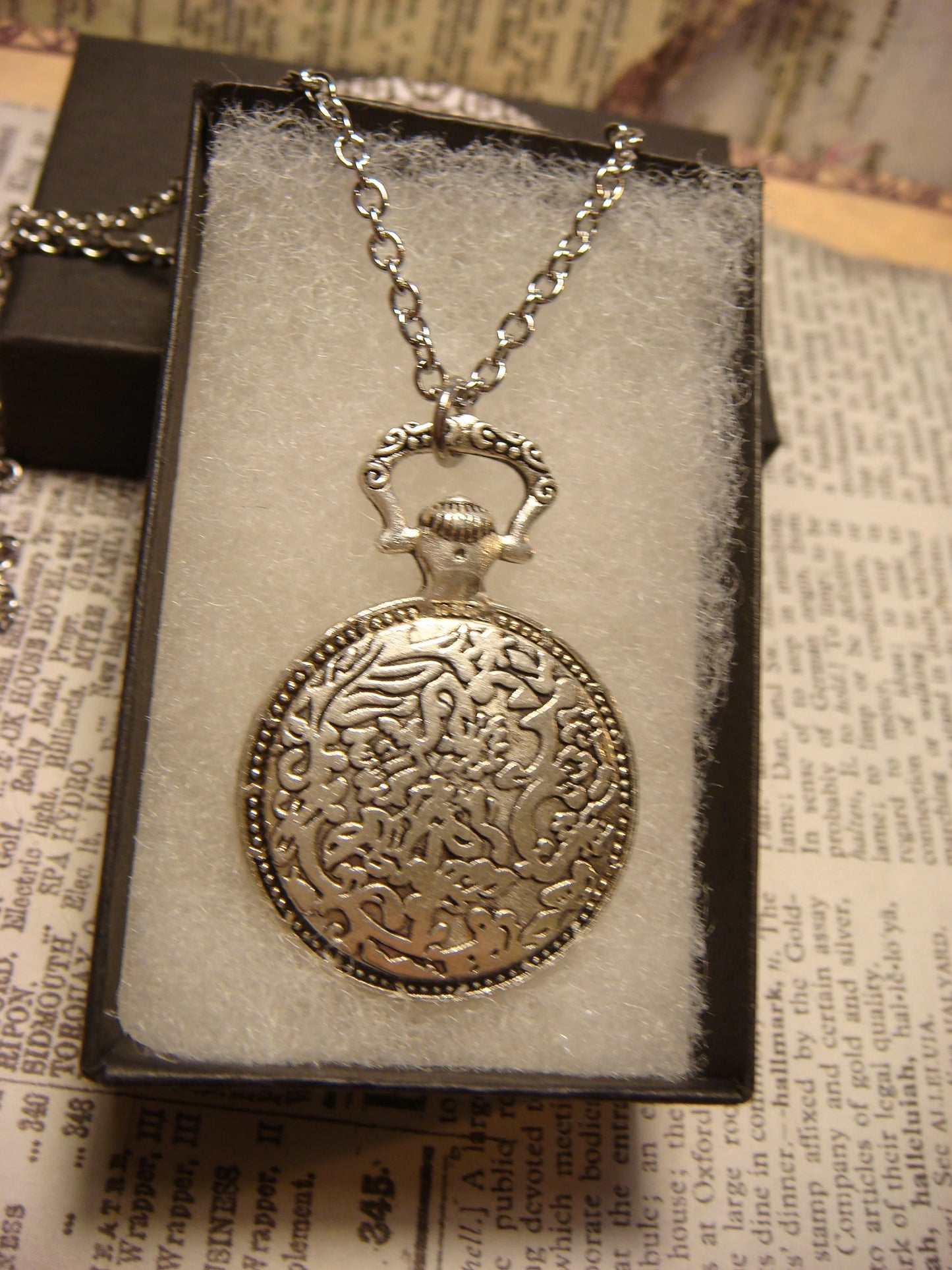Tree of Life over Clock Watch Pendant Necklace