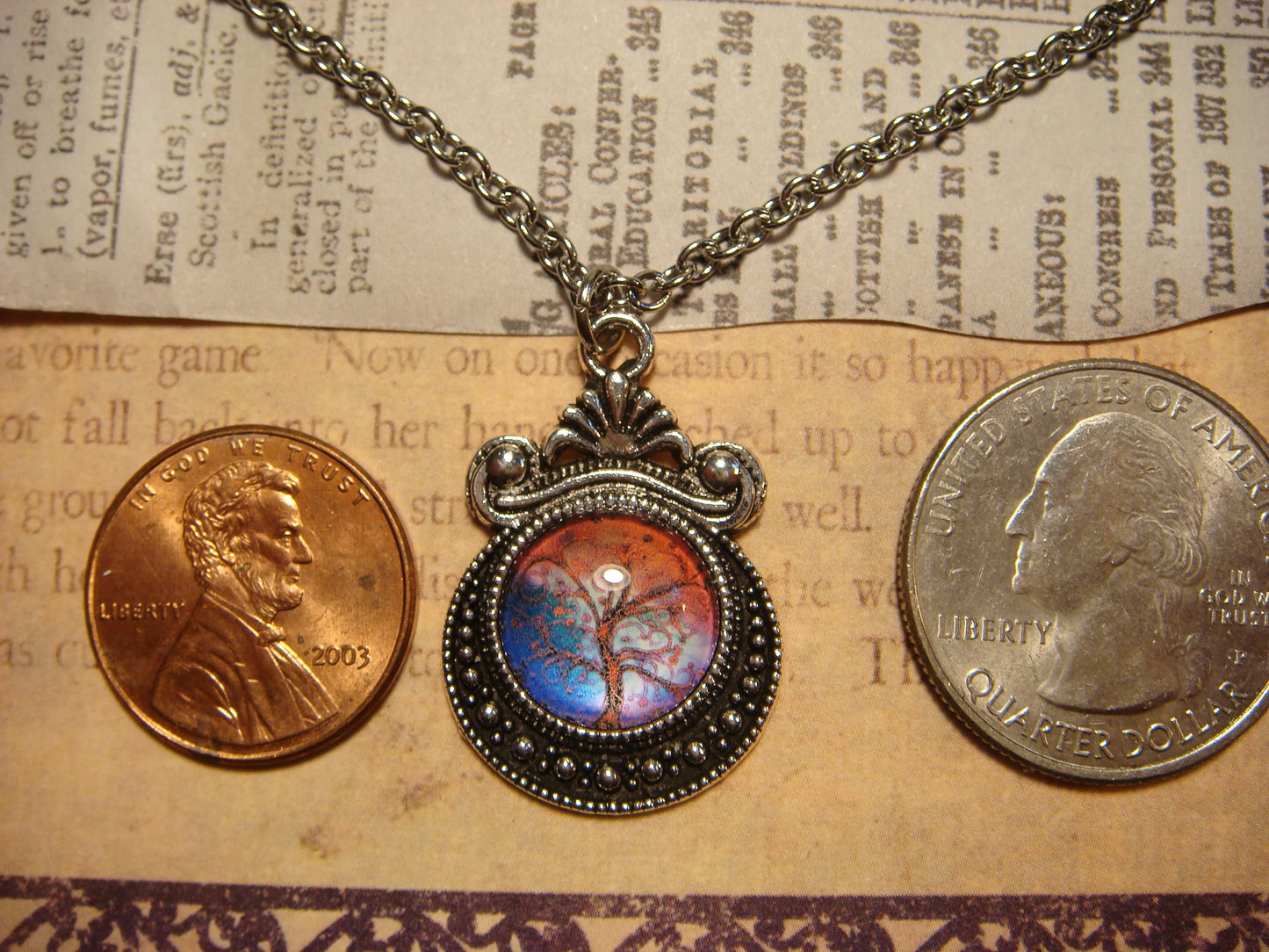 Tree Image Small Ornate Necklace