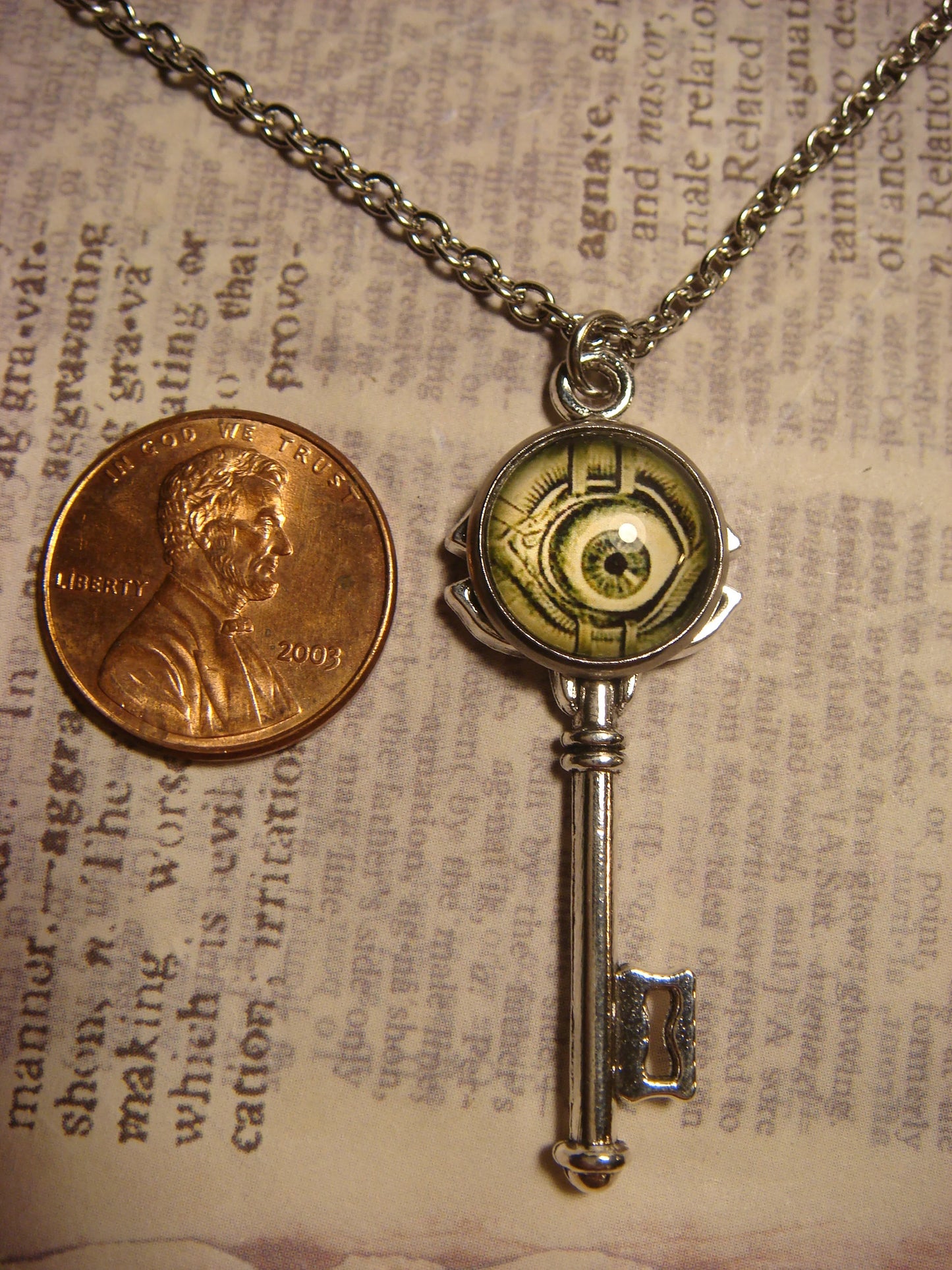Eyeball Image Key Necklace