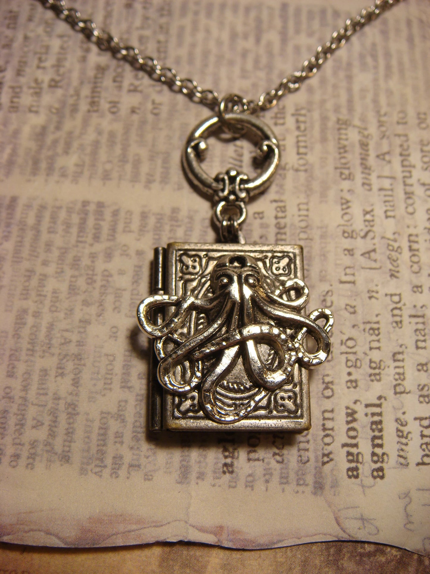 Octopus Book Locket Necklace