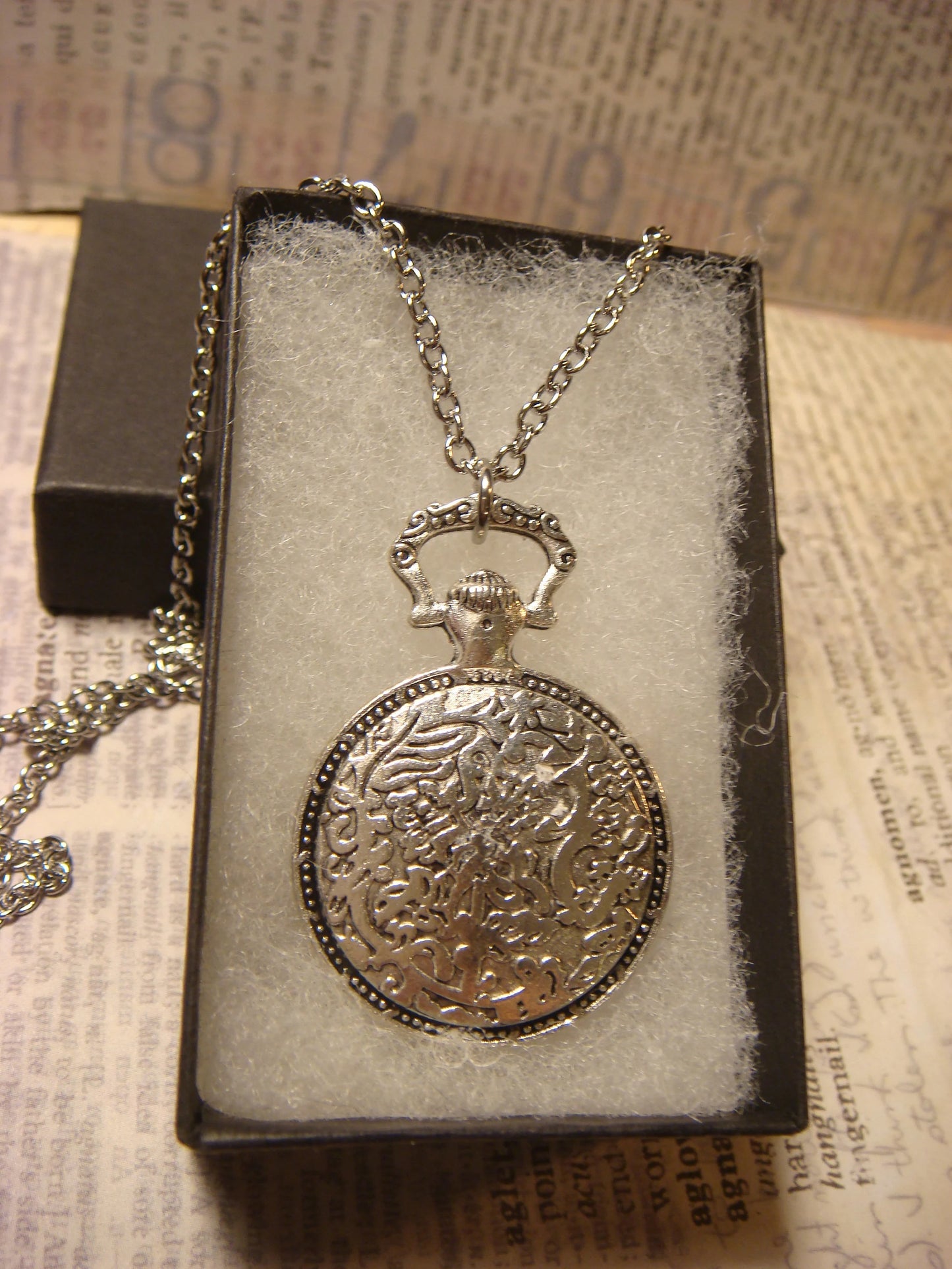 Cannabis Leaf and Gears Pocket Watch Pendant Necklace