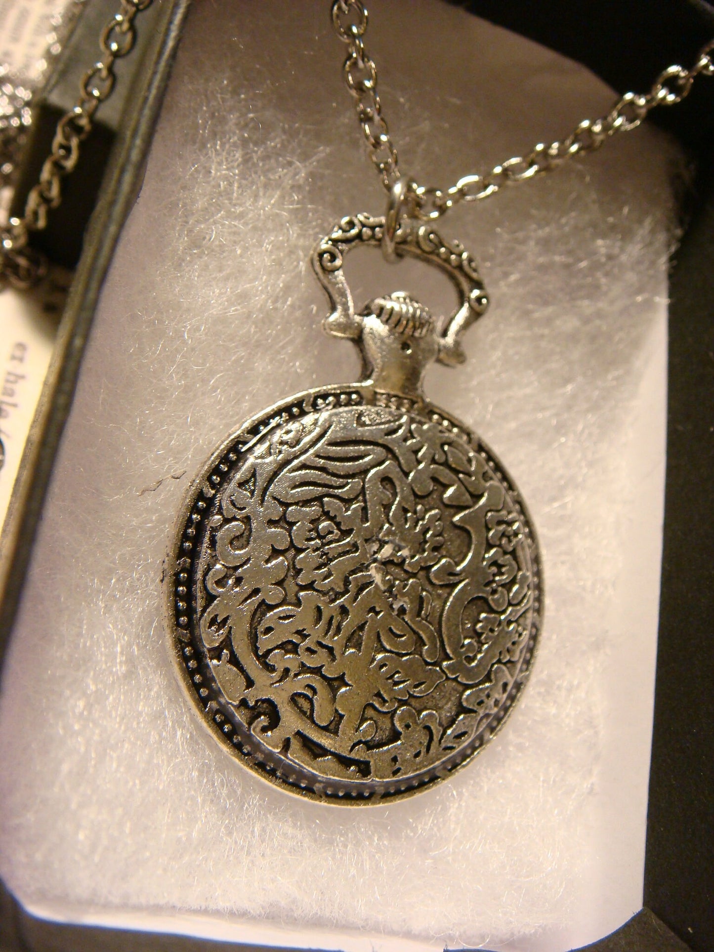 Tree Heart over Colorful Clock Pocket Watch Pendant Necklace