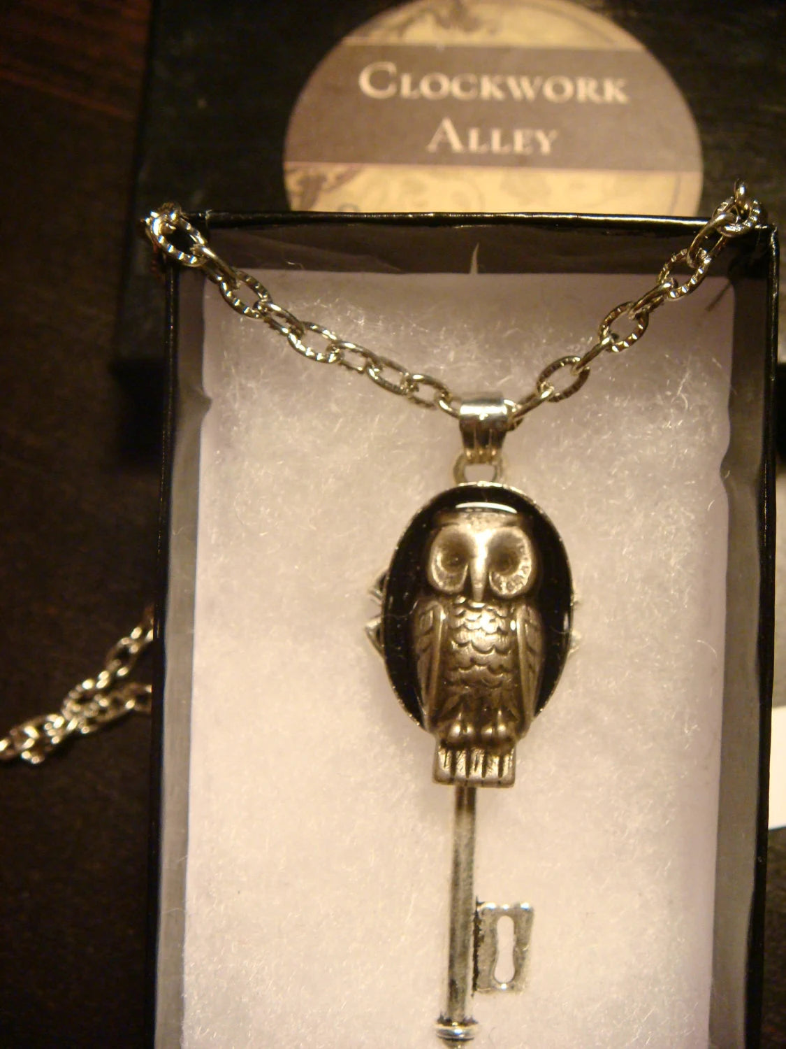 Owl Key Necklace - Black