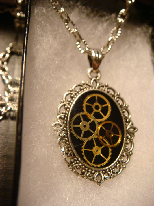 Watch Part Gears Ornate Necklace