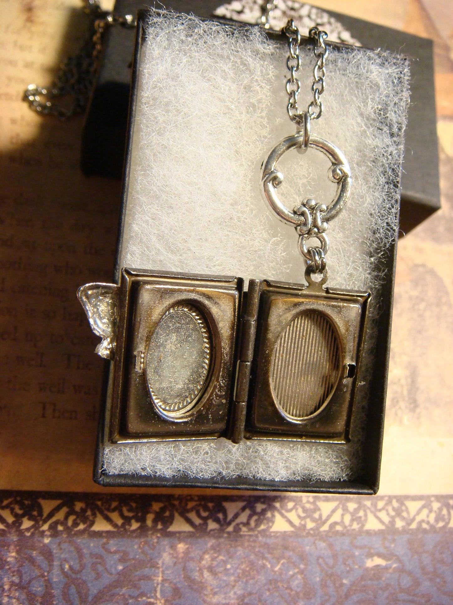 Dragonfly Book Locket Necklace