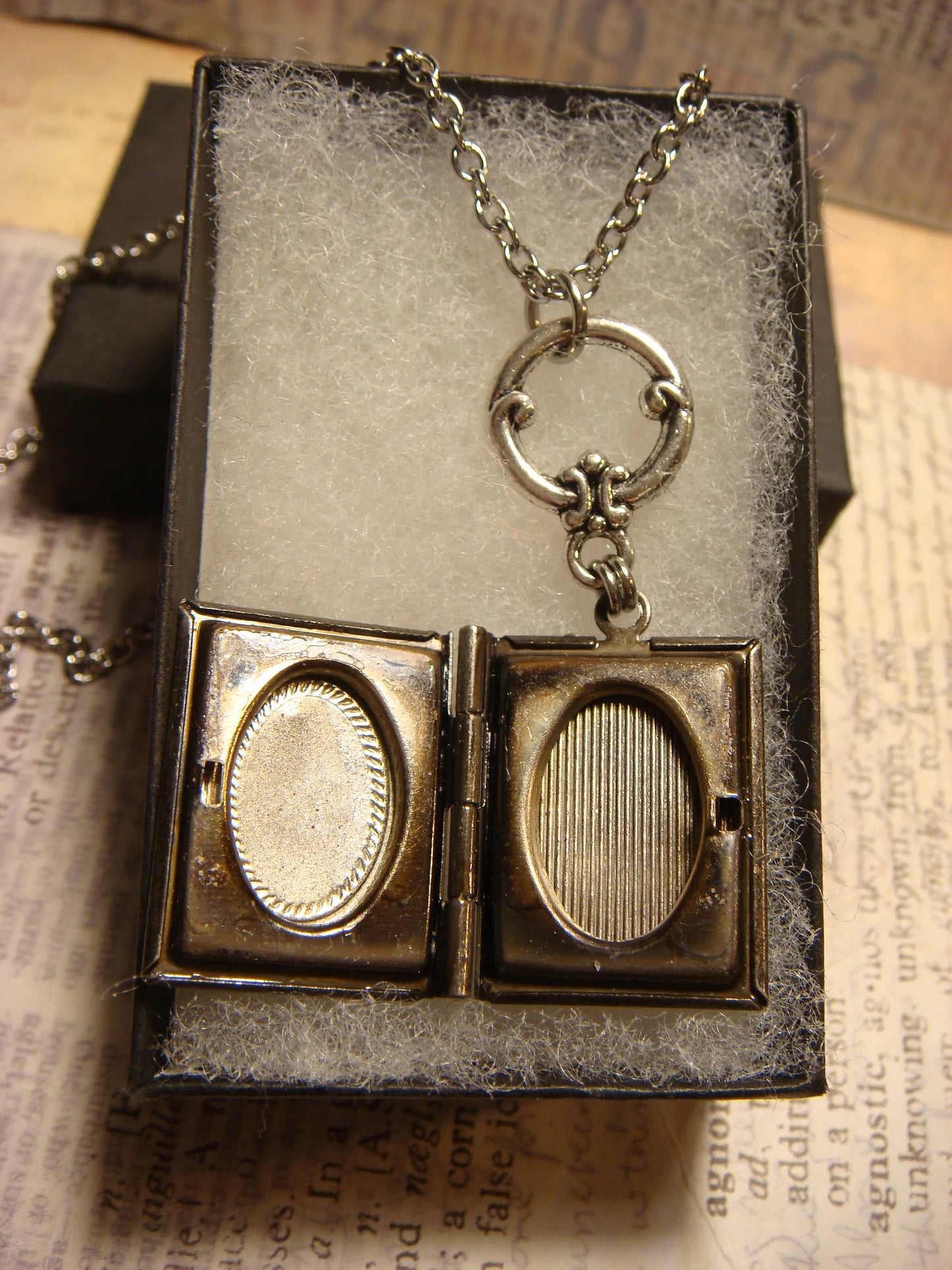 Elephant Book Locket Necklace