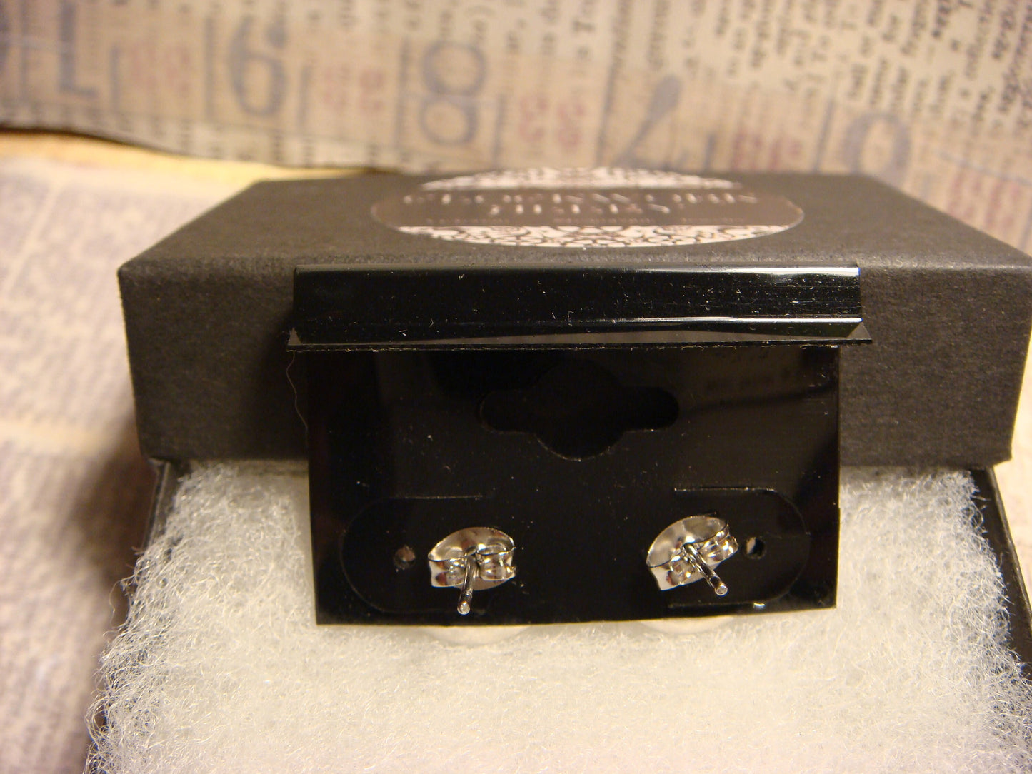 Floral Treble Clef Image Stainless Steel Stud Earrings