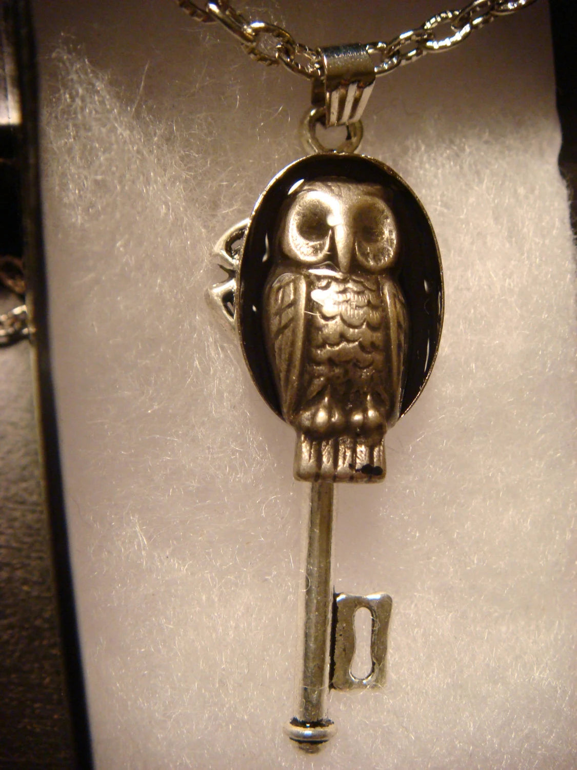 Owl Key Necklace - Black
