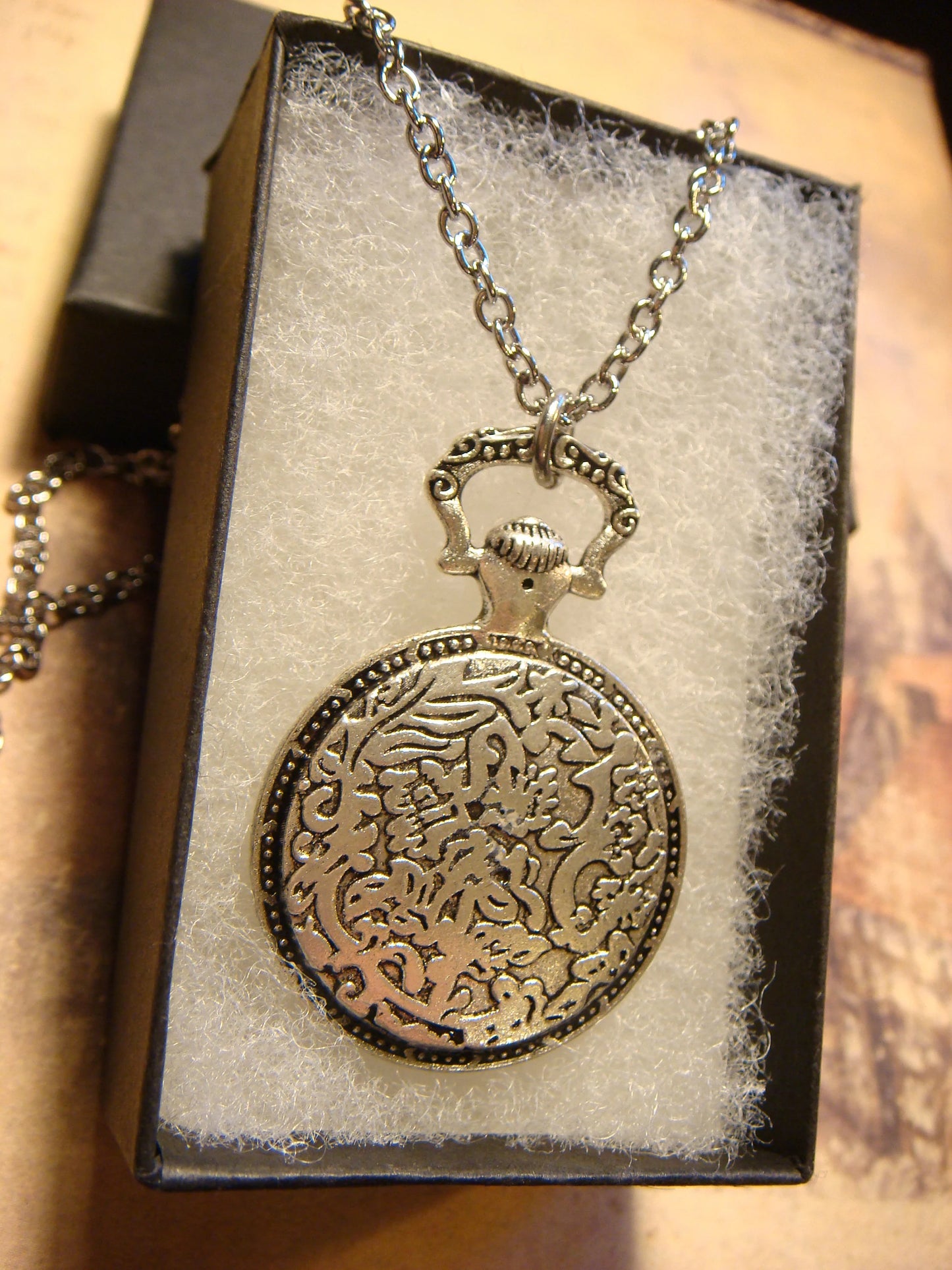 Octopus over Compass Pocket Watch Pendant Necklace