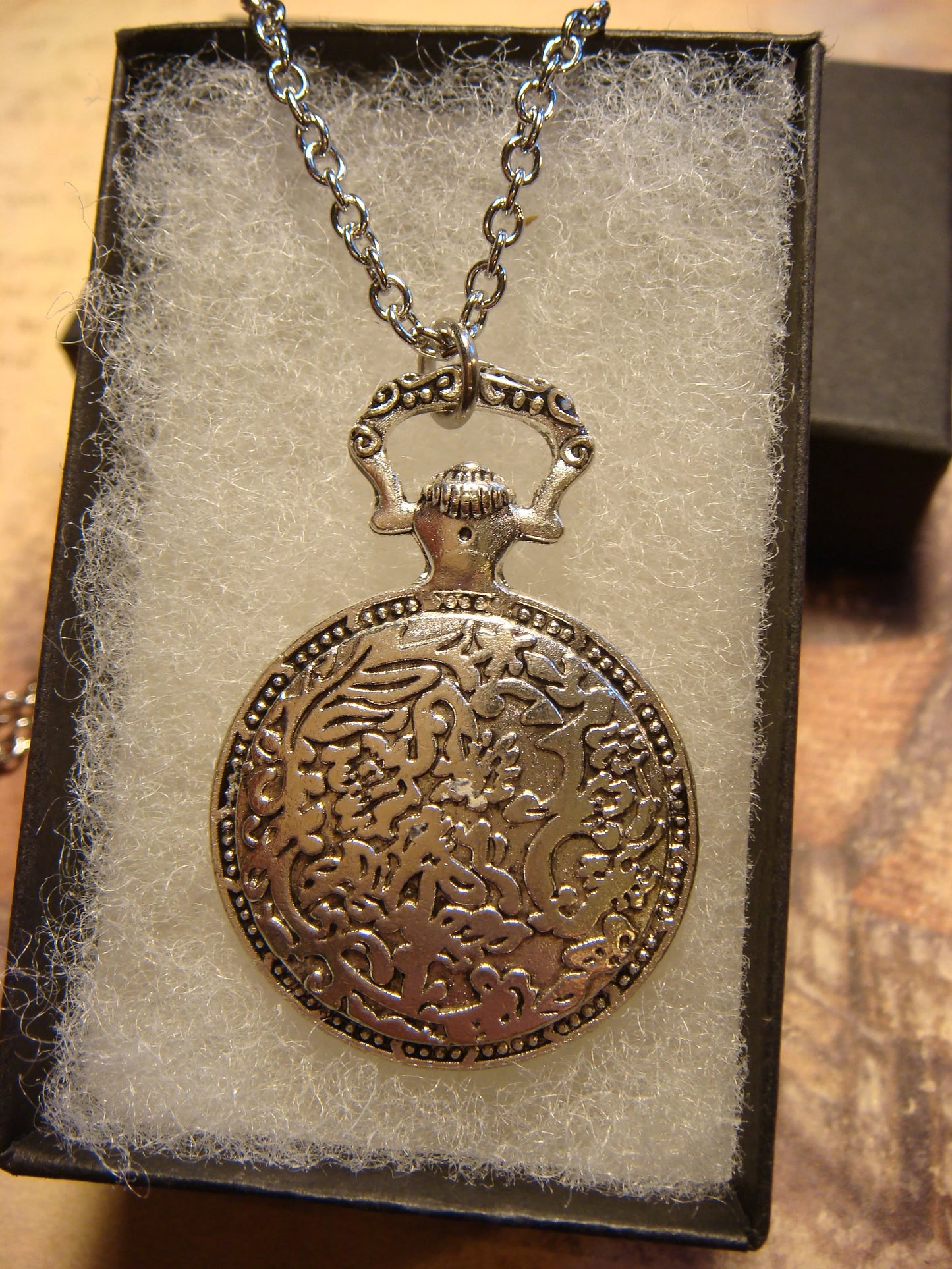 Anchor over Map Pocket Watch Pendant Necklace