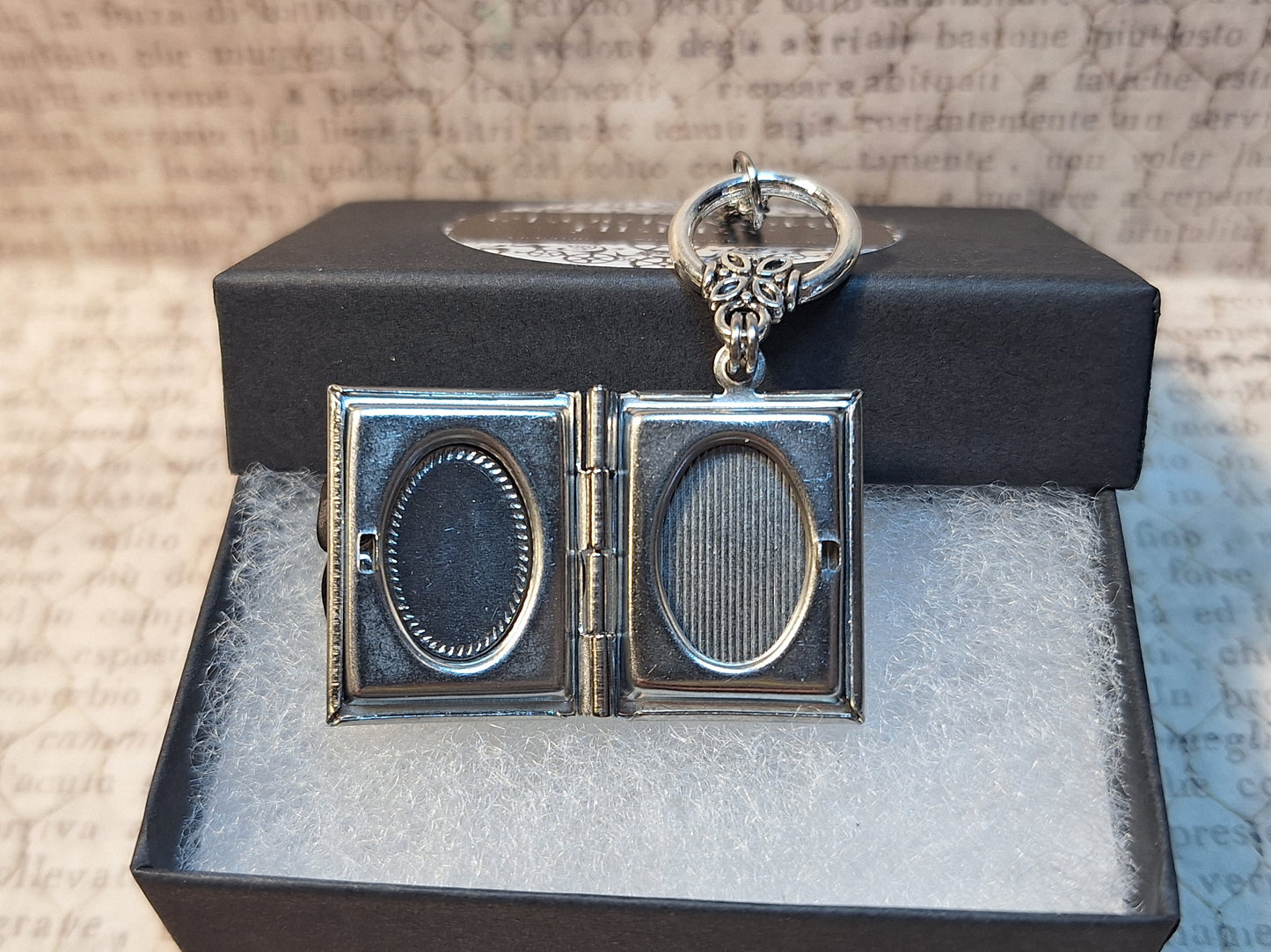 Black Rose Book Locket Necklace