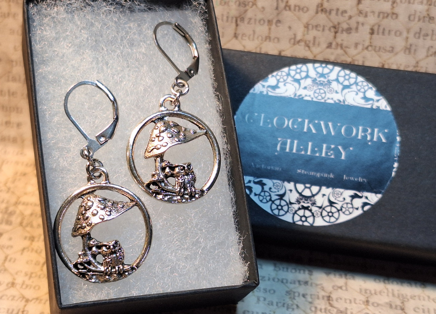 Mushroom Owl Earrings