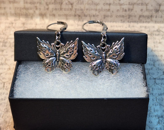 Fire Butterfly Dangle Earrings