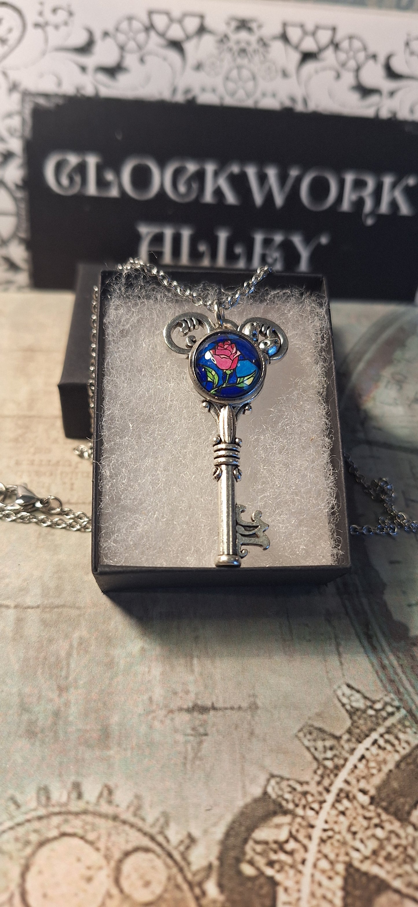 Rose Key Necklace