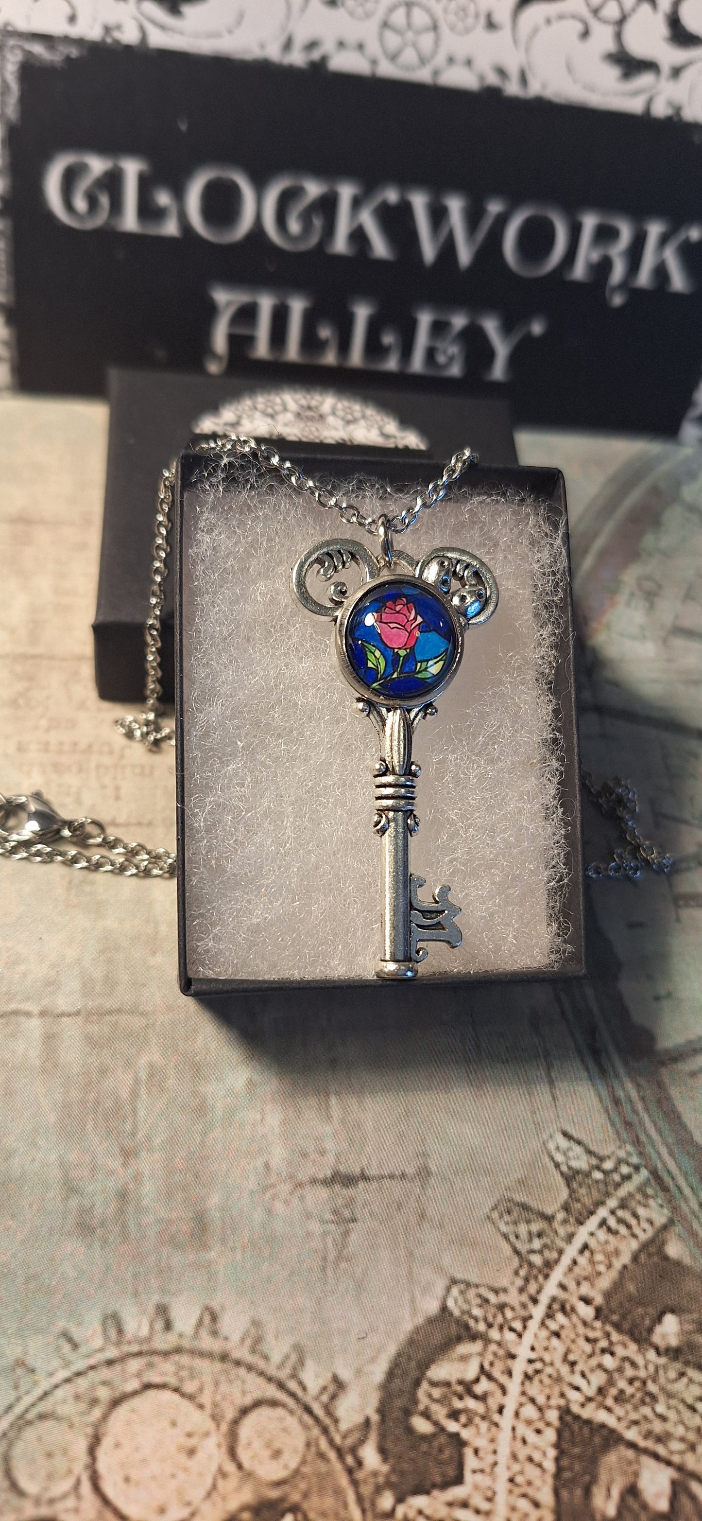 Rose Key Necklace